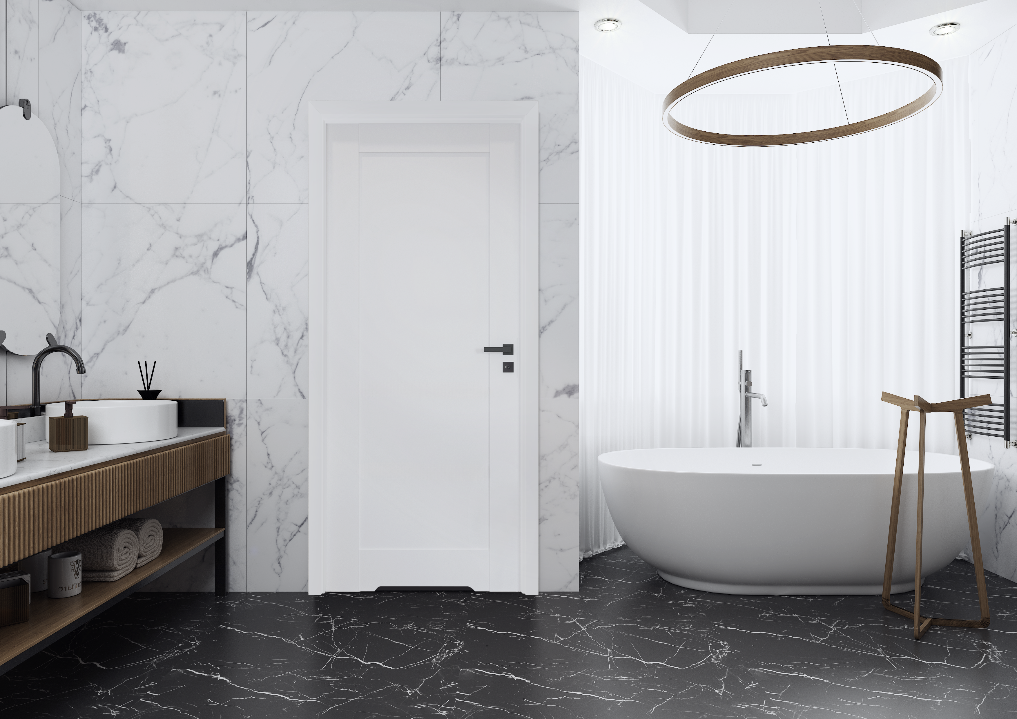 Drzwi wewnętrzne łazienkowe z podcięciem wentylacyjnym Mondo 70 lewe białe - 3