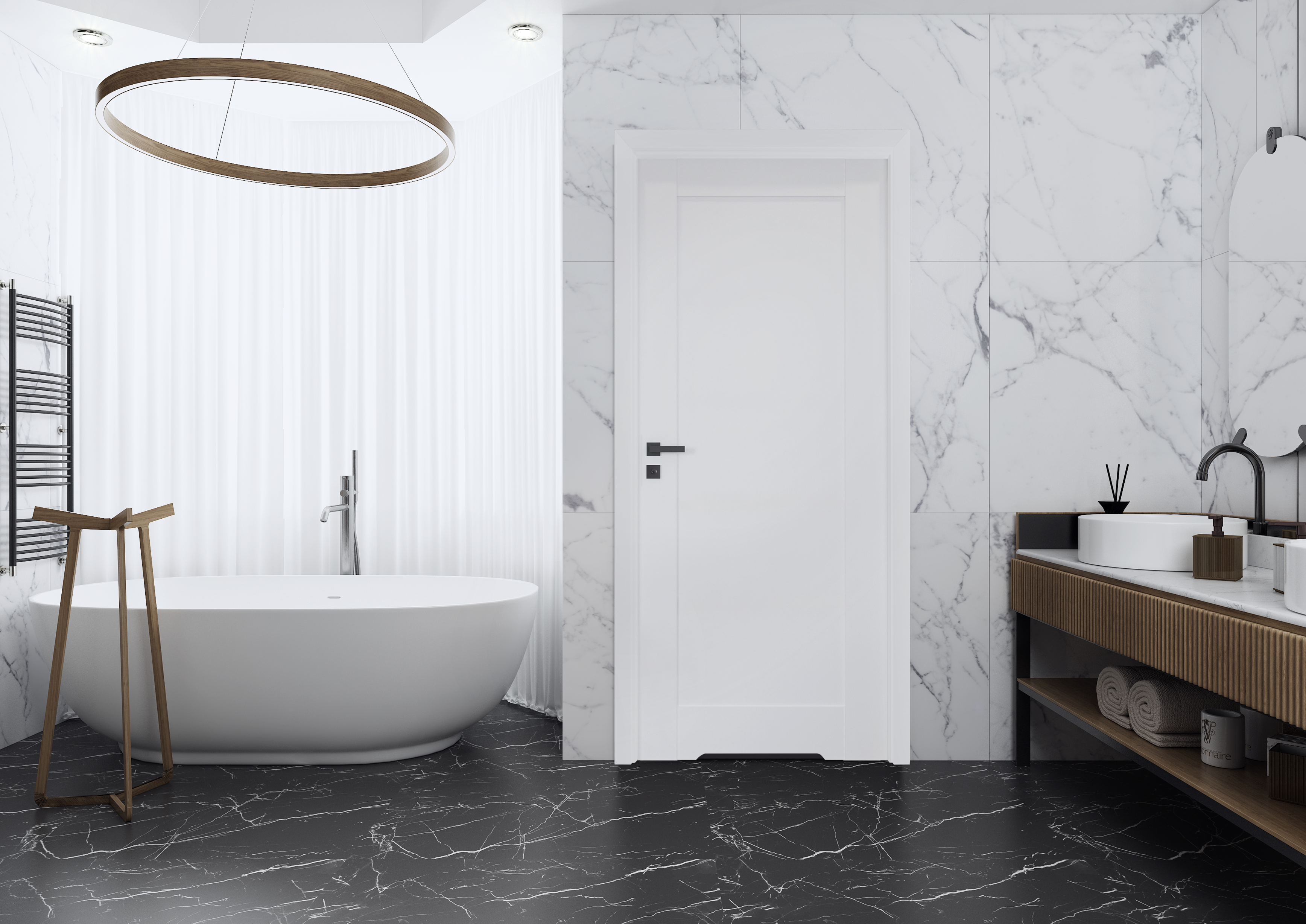 Drzwi wewnętrzne łazienkowe z podcięciem wentylacyjnym Mondo 70 lewe białe - 2