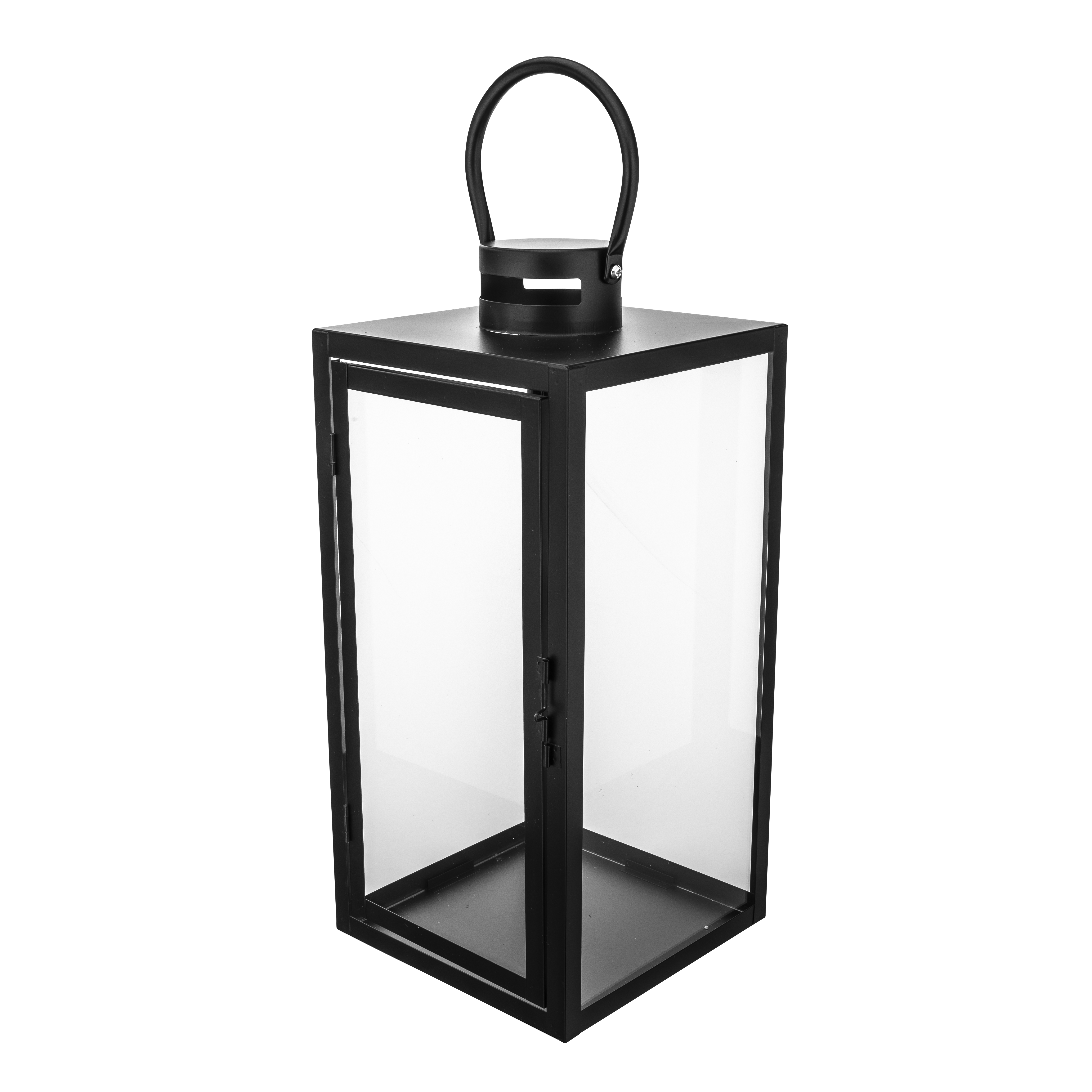 Latarnia metalowa na świecę 20 x 20 x 44 cm czarna - 4