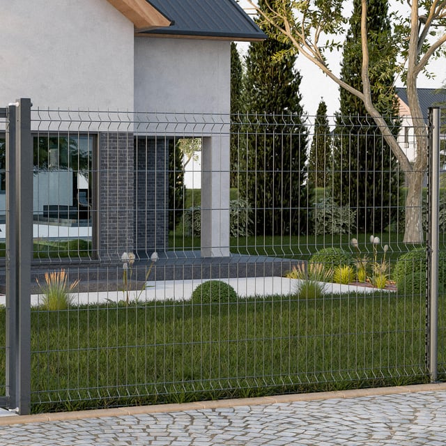 Grillage rigide Naterial Gris - 7016, H.1.53 x L.2.5 m, maille 55x200 mm