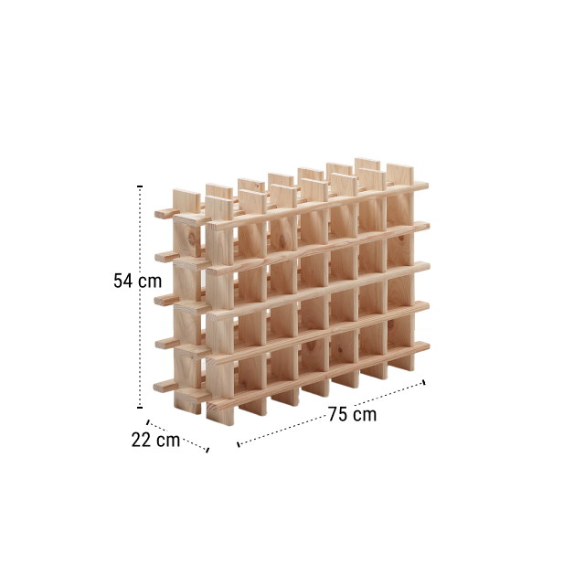 Botellero de madera para  botellas de 75x54x22 cm - 2