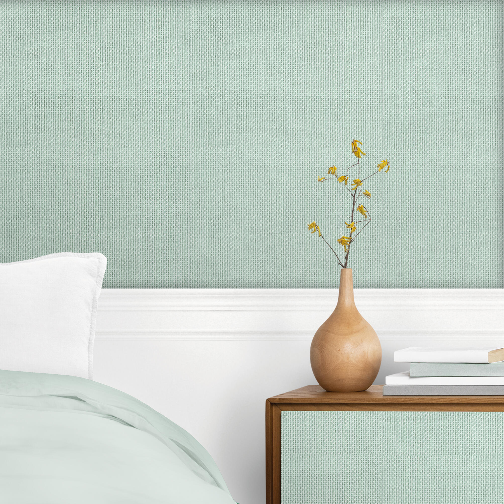 Papel pintado PVC adhesivo Imitación material Prato verde  LHD 65cmx2.8m superlavable. Apto para cocinas o baños - 2
