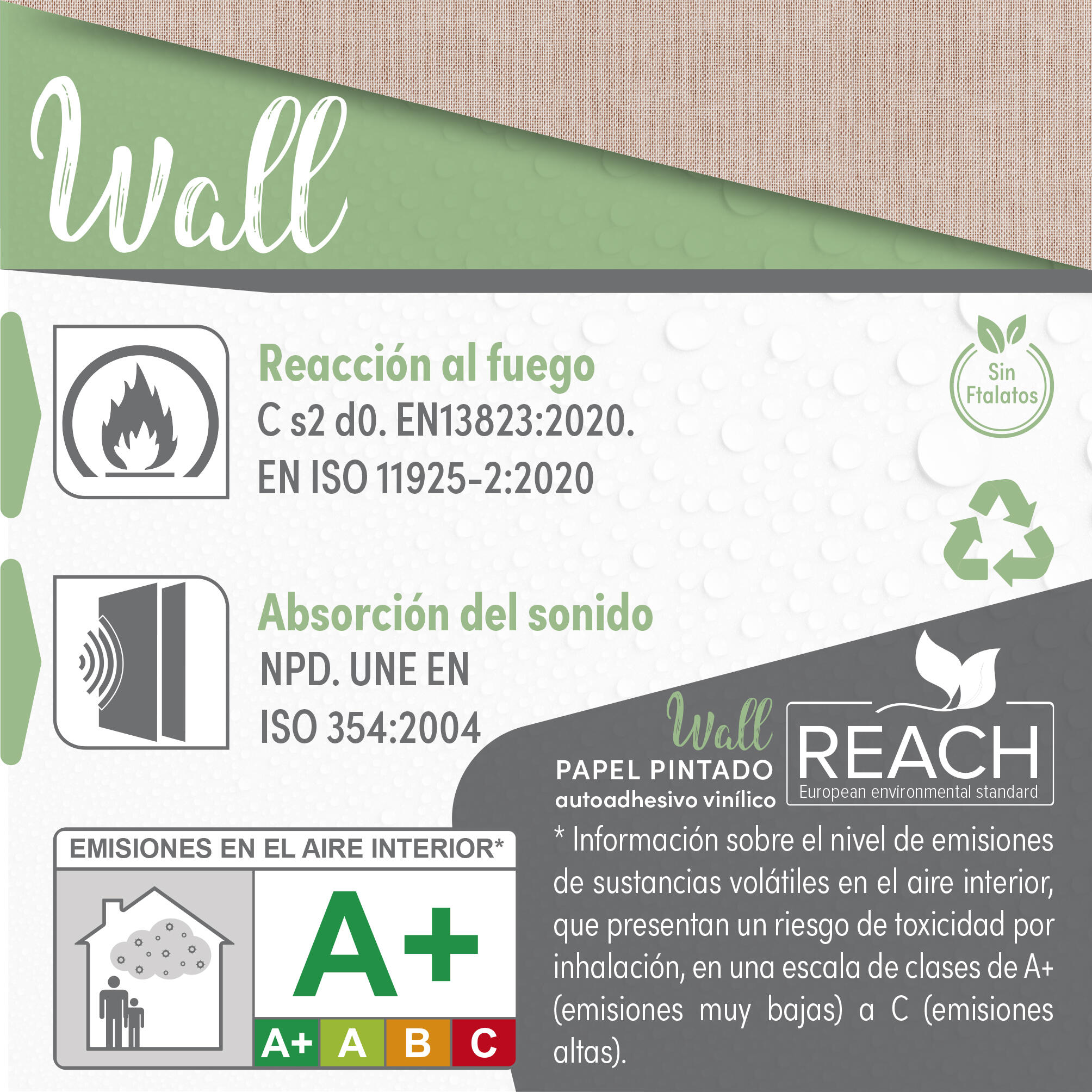 Papel pintado PVC adhesivo Imitación material Prato beige  LHD 65cmx2.8m superlavable. Apto para cocinas o baños - 9