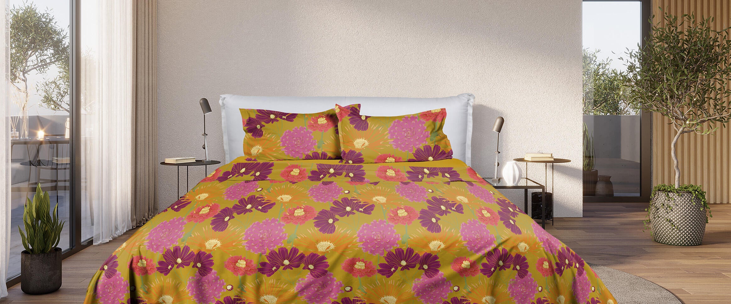 Copripiumino con cerniera doppio Antibes multicolore in cotone 200 x 255 cm - 7