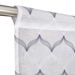 Delien Tenda in voile con motivo tralci - Trasparente - Con occhielli - Per soggiorno - 140 x 225 cm - Bianco - 1 pezzo