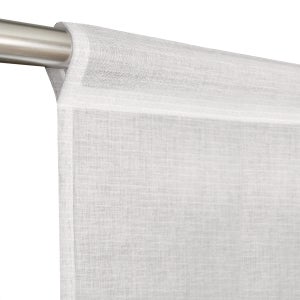 Delien Tenda in voile con motivo a rami, trasparente, con passanti, per soggiorno, 140 x 145 cm (larghezza x altezza), colore bianco, 1 pezzo