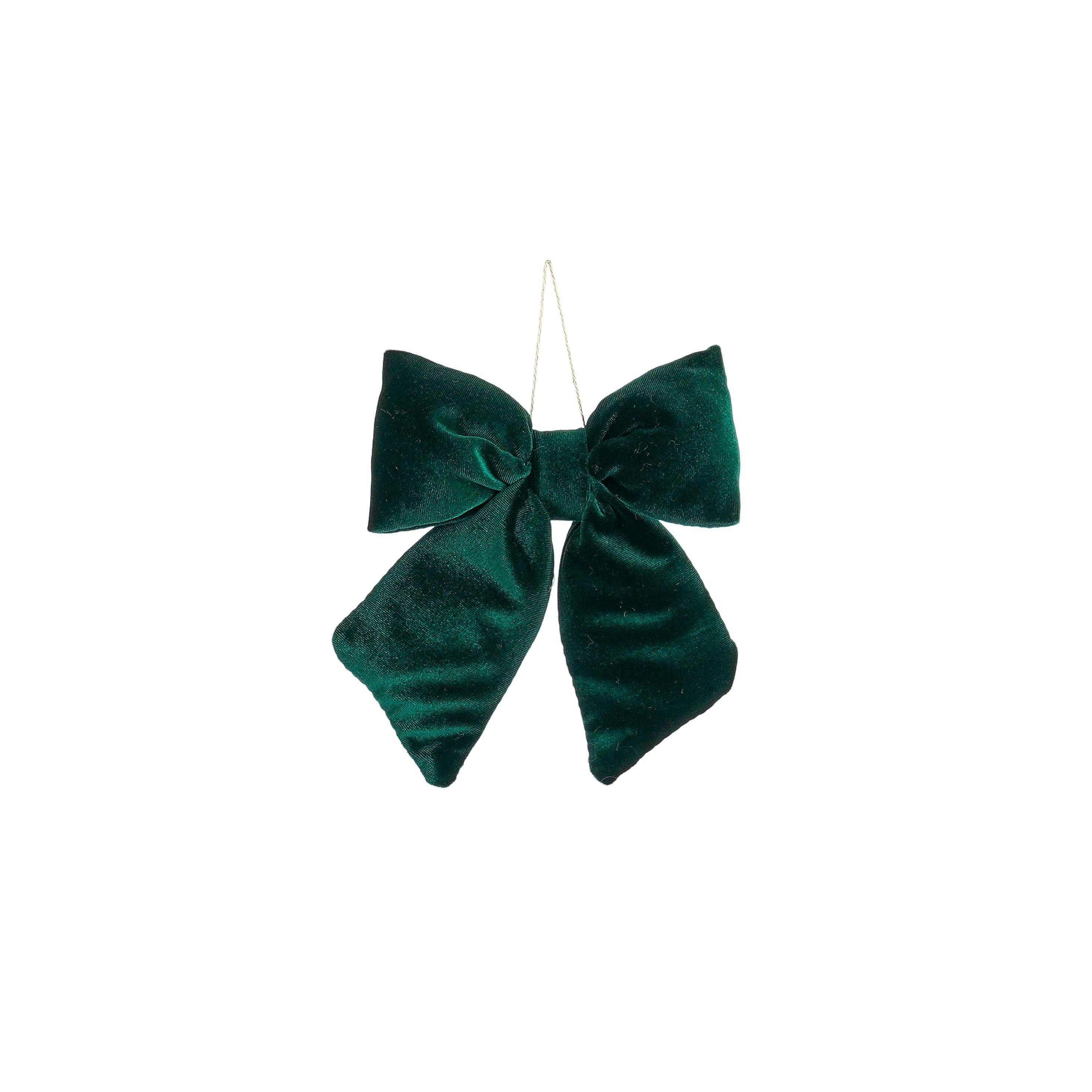 Adorno lazo terciopelo verde 15x17 cm - 2