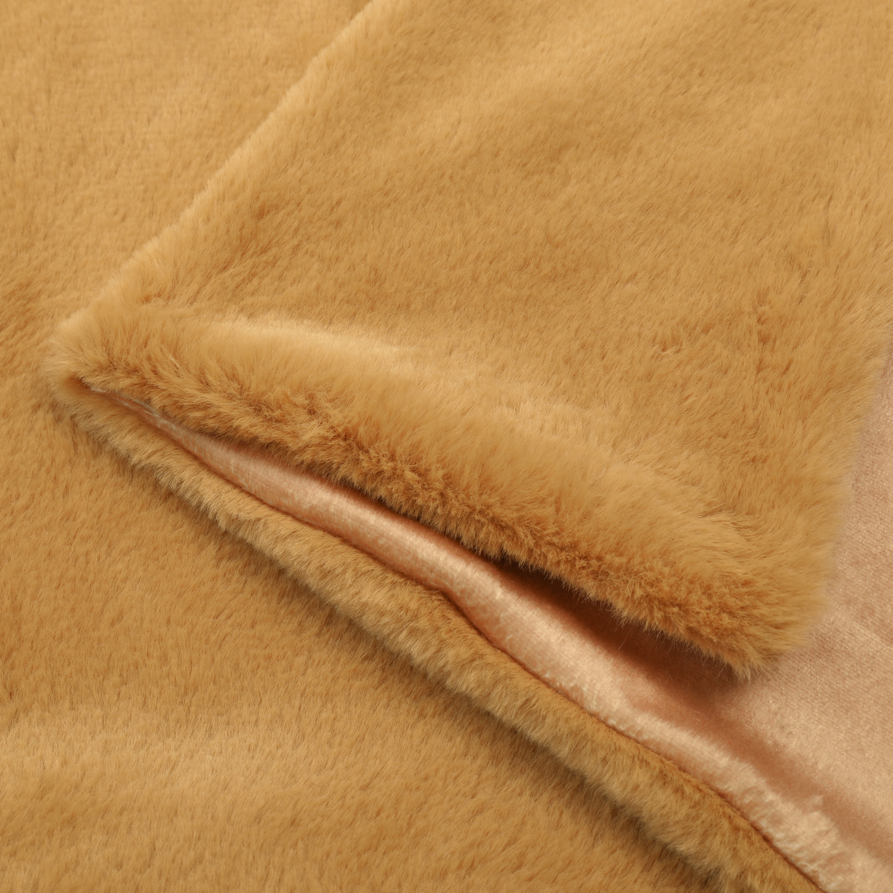 Manta imitación piel New Enalie rectangular INSPIRE poliéster liso naranja 200x220 cm - 4