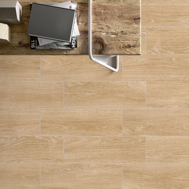 Piastrella da pavimento e rivestimento interno 20 x 60.4 cm Sp. 7.4 mm Bali in gres porcellanato smaltato rovere opaco traffico intenso (pei 4/5) R9 1.33 mq