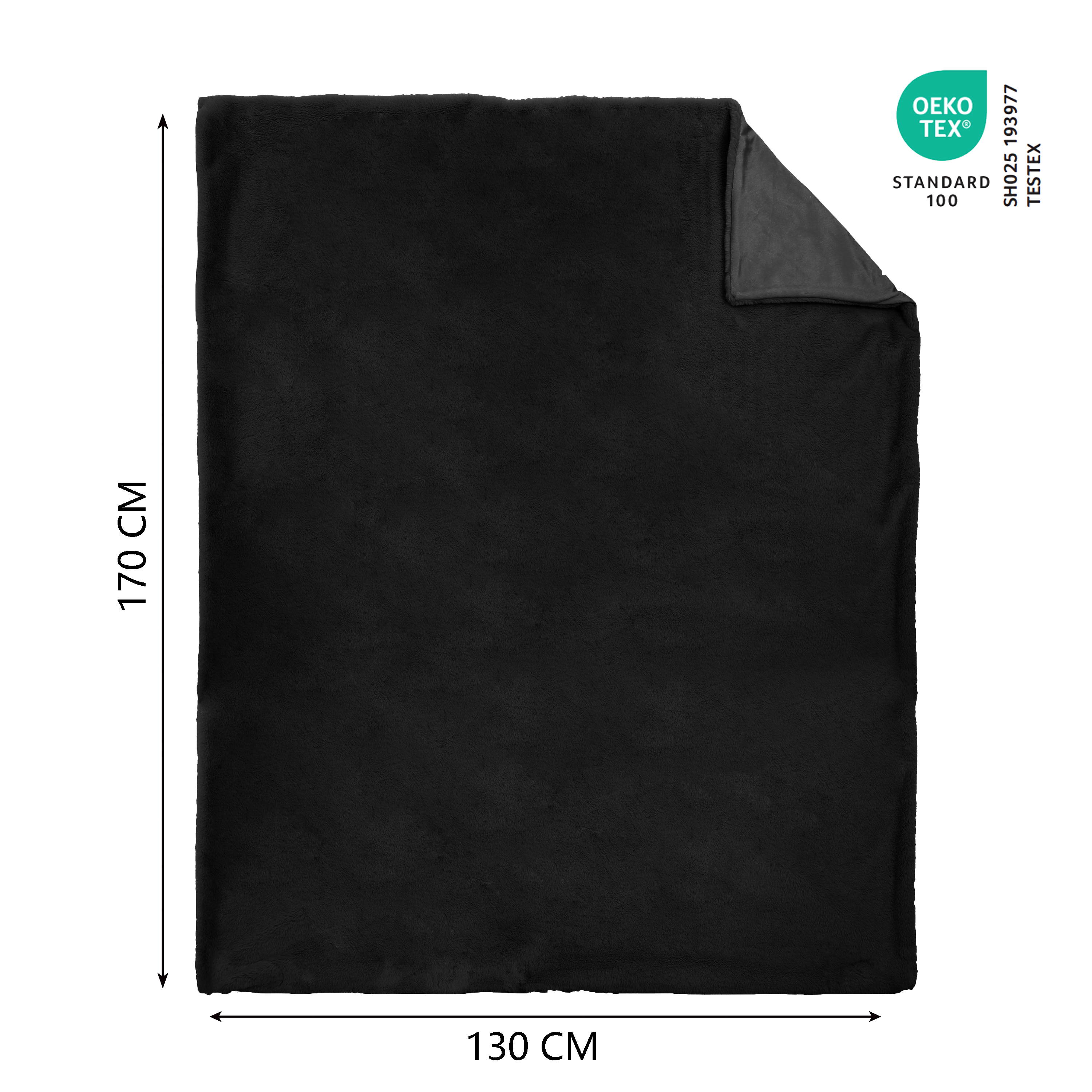 Plaid New enalie , noir l.130 x L.170 cm INSPIRE - 3