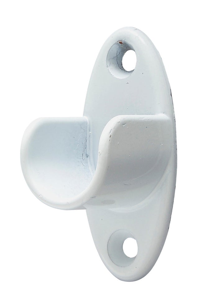Support extrémité de tube de penderie 30 x 15 mm blanc 2 pièces - HETTICH
