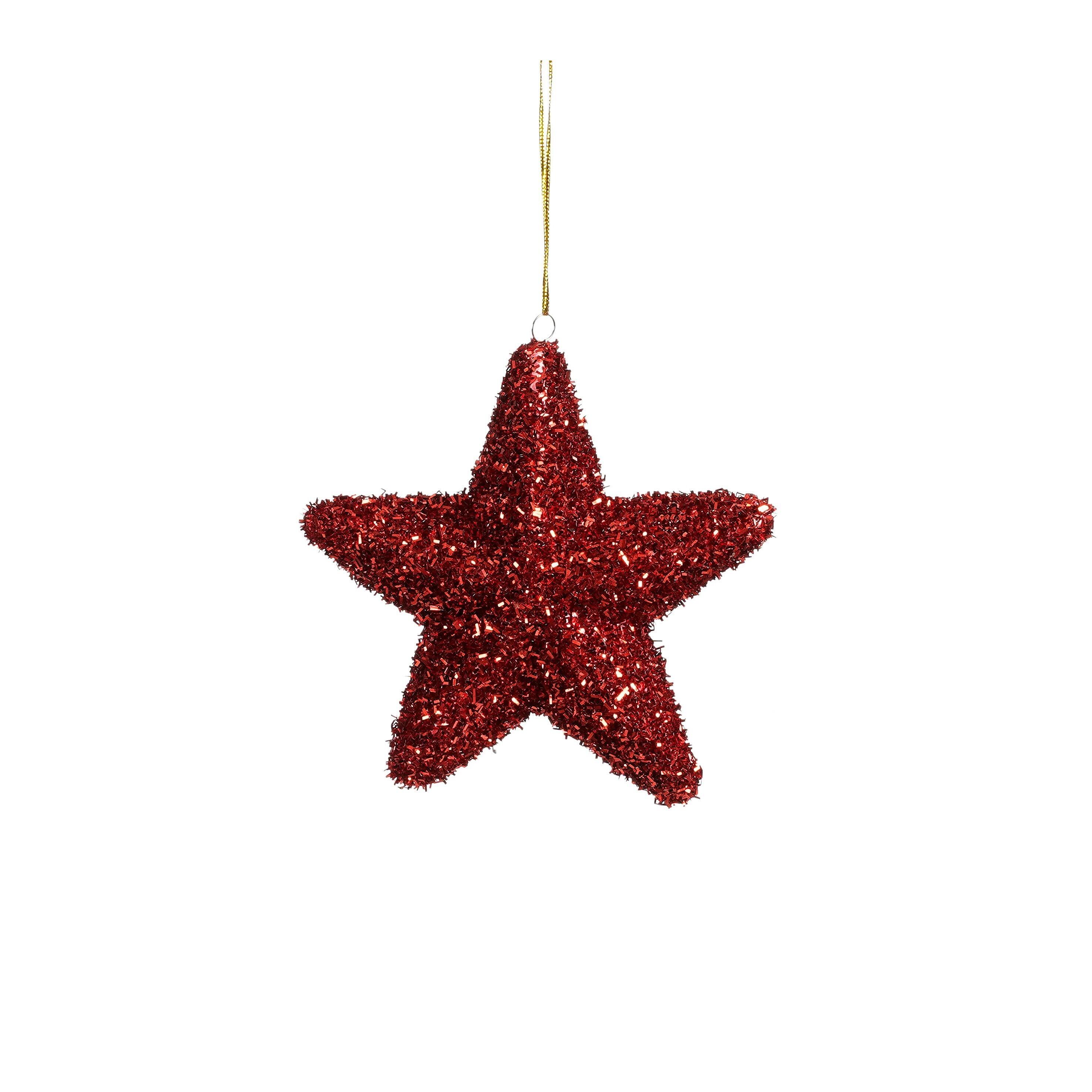 Estrela de natal brilhante 15 cm vermelho - 2