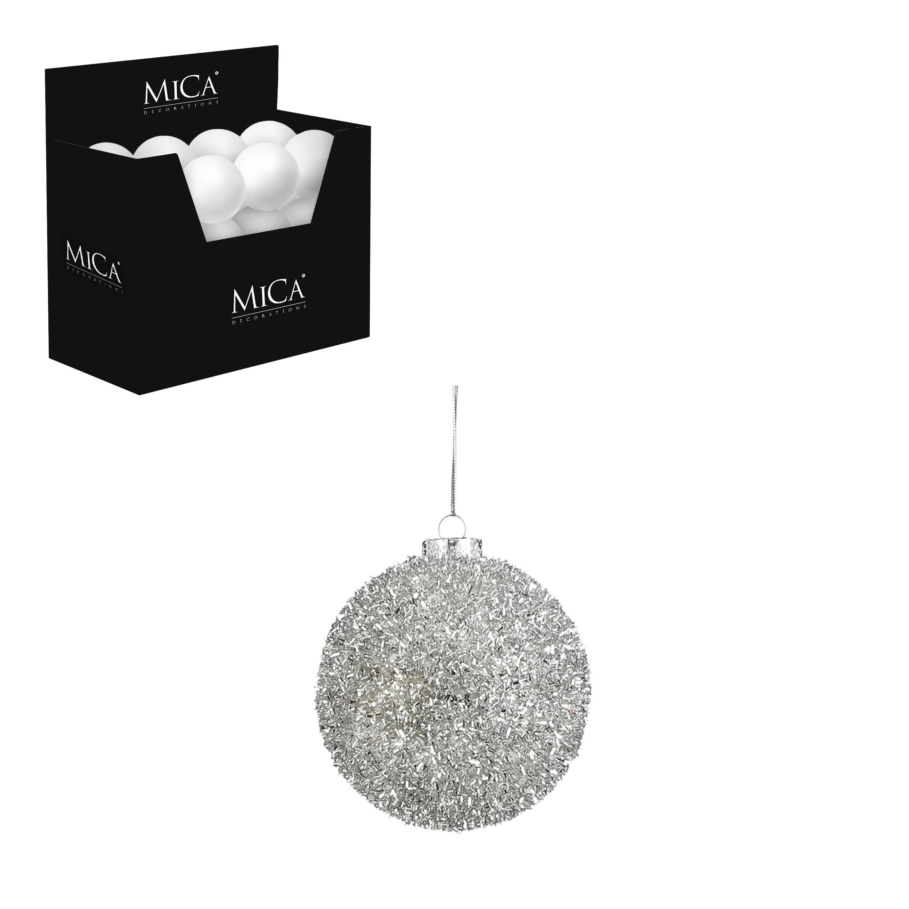 Bola de natal fios brilhantes ⌀10 cm prateado - 2