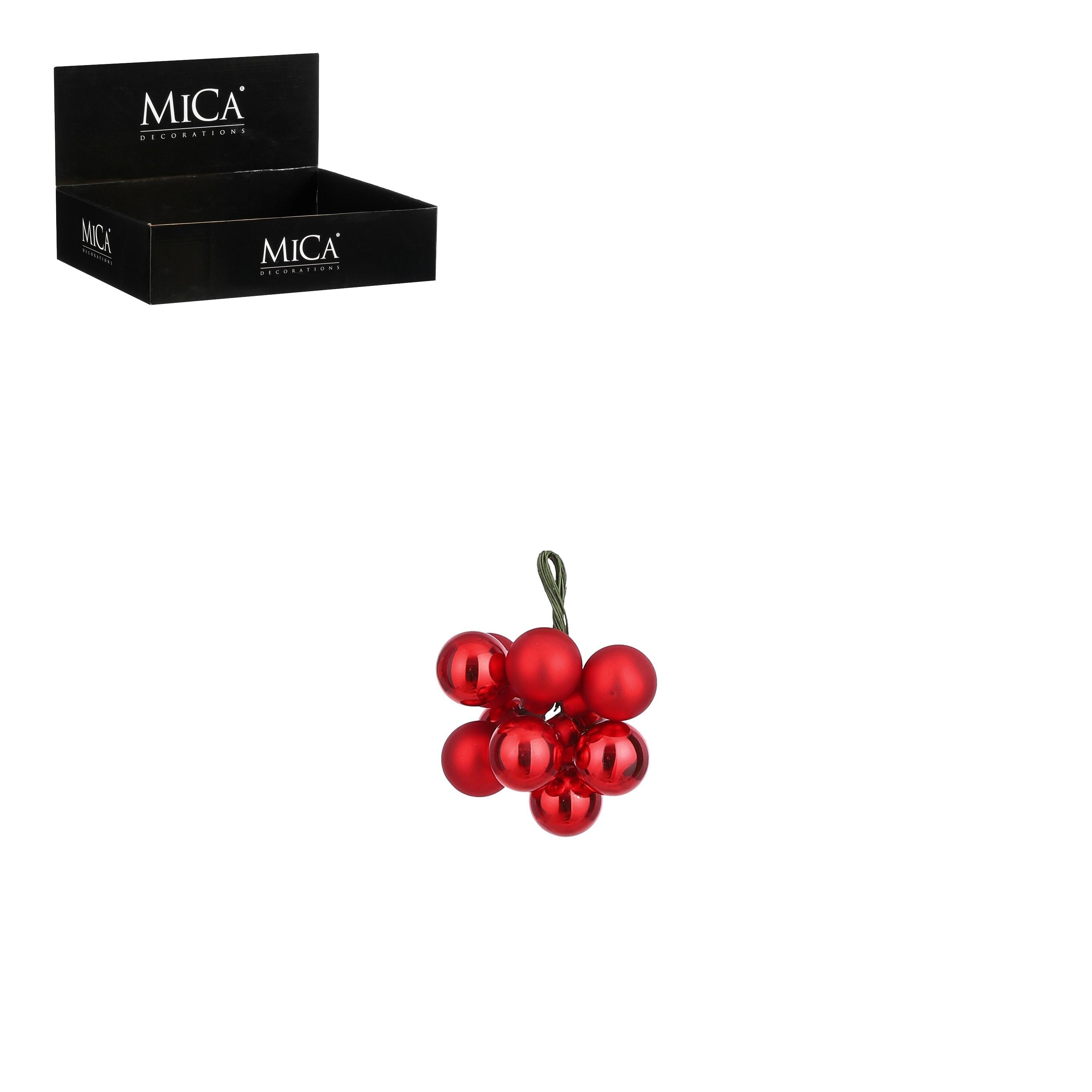 Bolas cacho vidro ⌀2 cm vermelho - 2