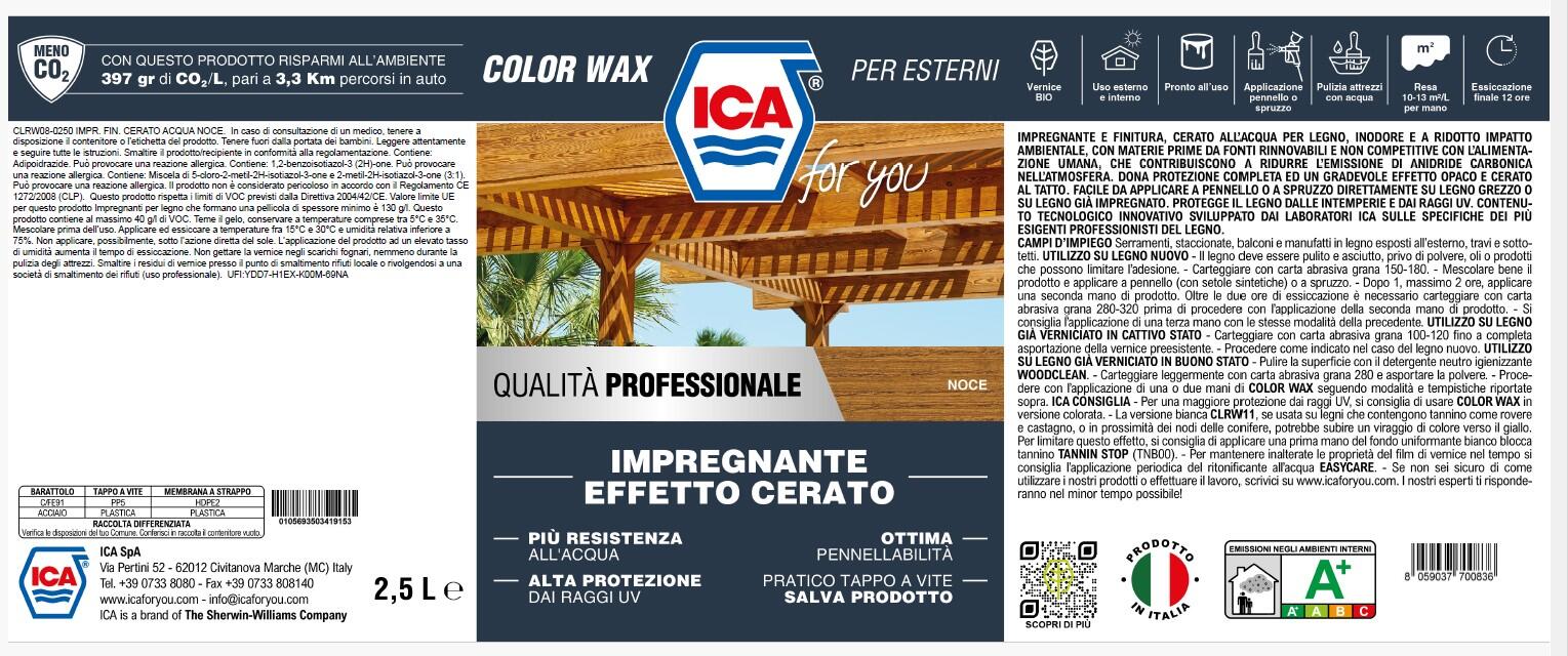 Impregnante per legno da esterno a base acqua ICA FOR YOU cerato noce opaco 2.5 lt, 10 anni di protezione. - 7