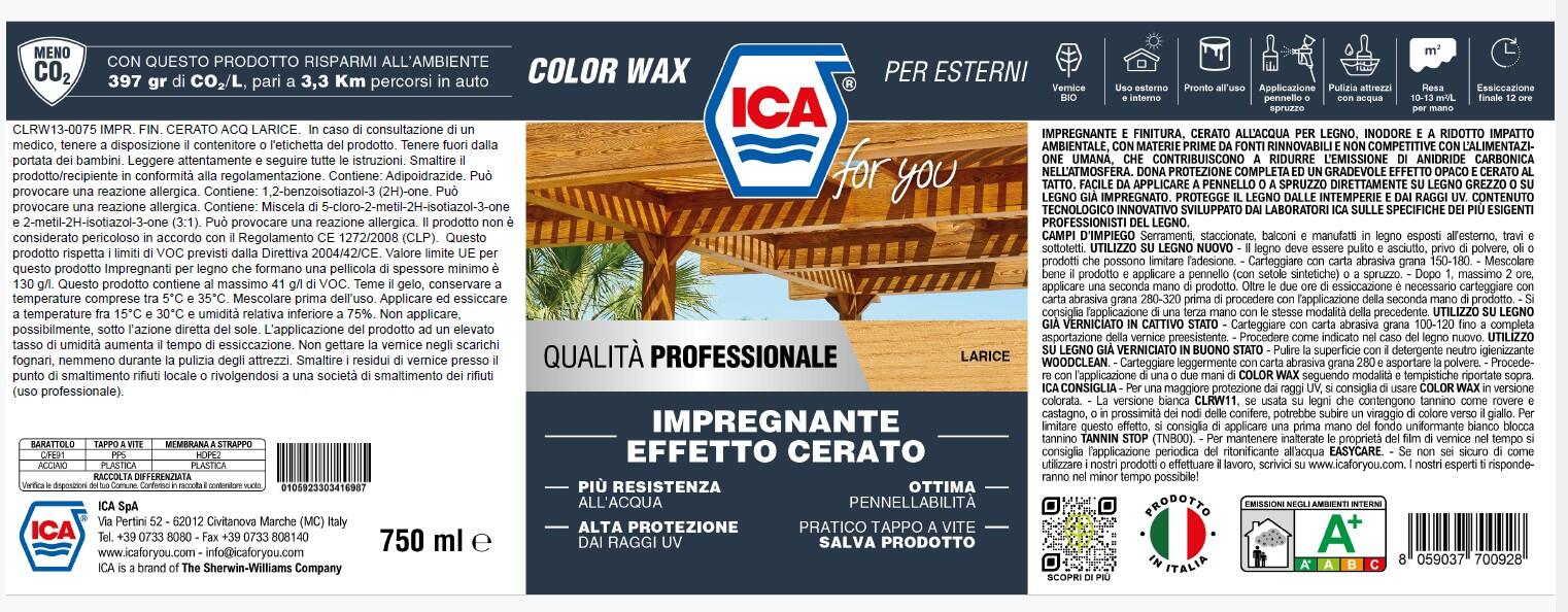 Impregnante per legno da esterno a base acqua ICA FOR YOU larice opaco 0.75 lt, 10 anni di protezione. - 6
