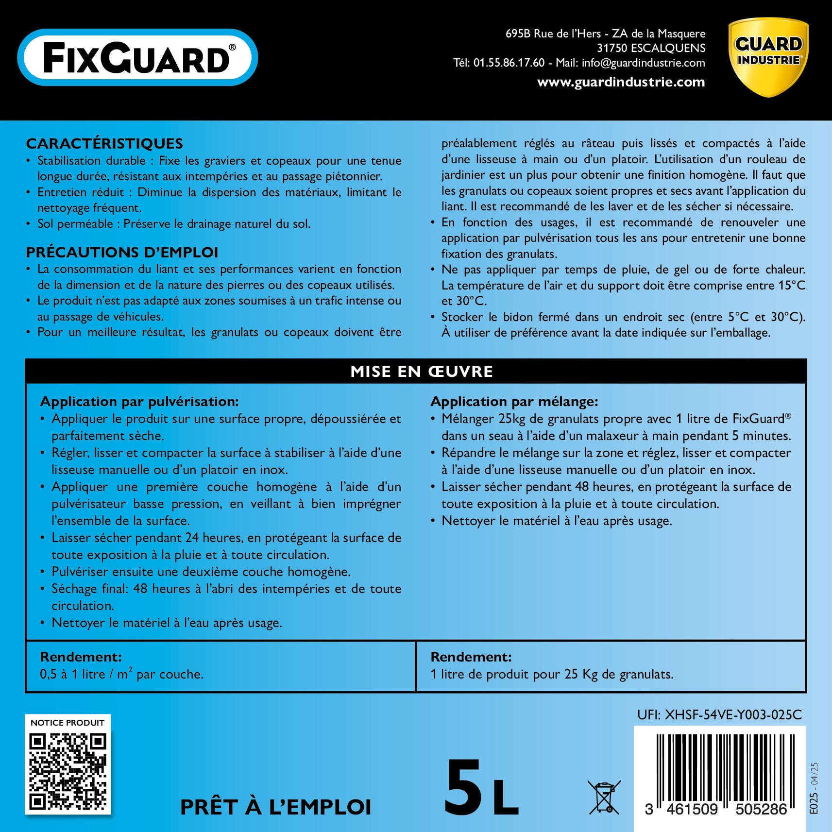 Fixateur de graviers, granulats Fix Guard 5L - 3