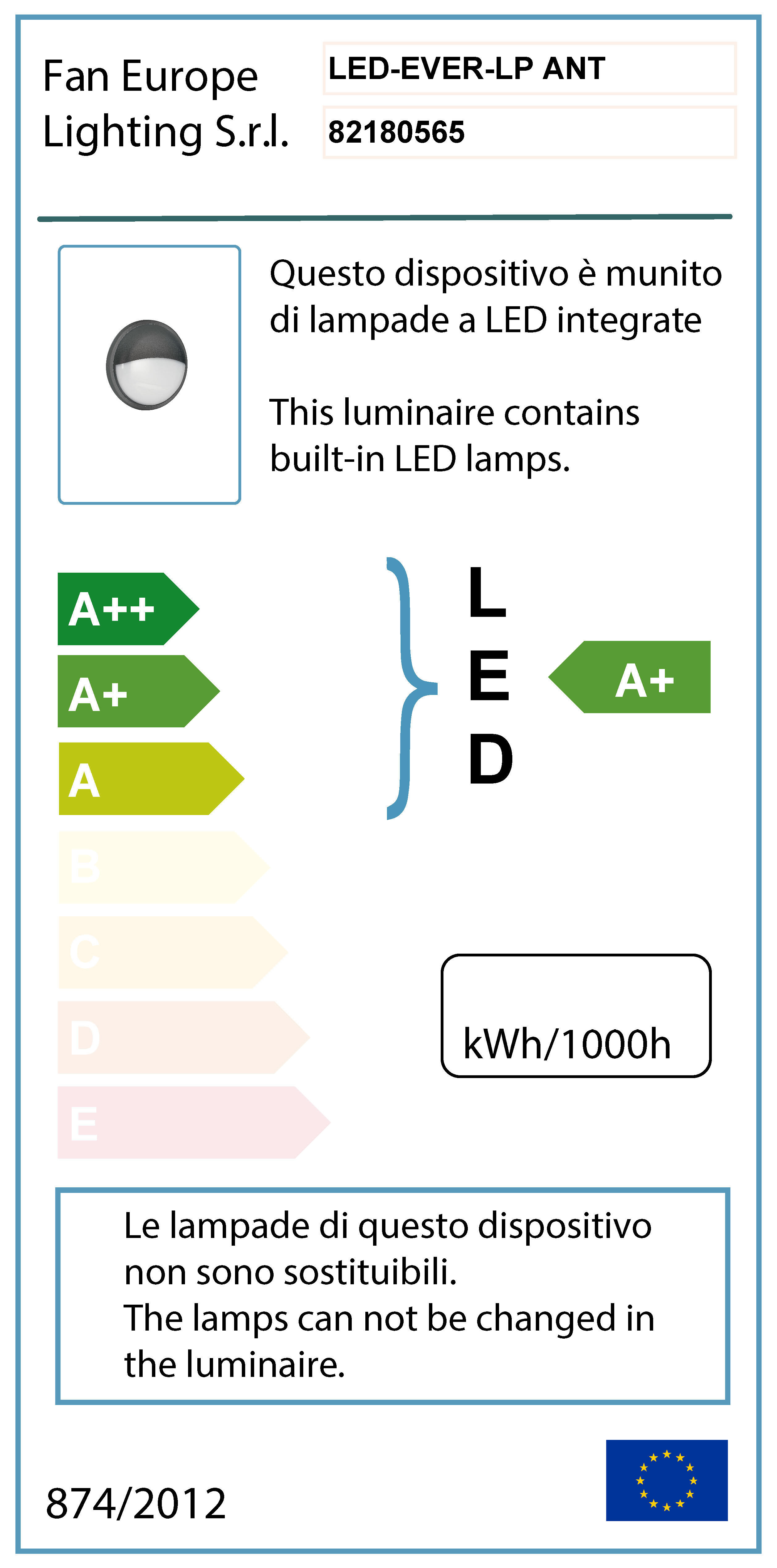Plafoniera LED Ever Ø 22.1 cm nero IP54 bianco naturale, 1600 lumen INTEC - 2