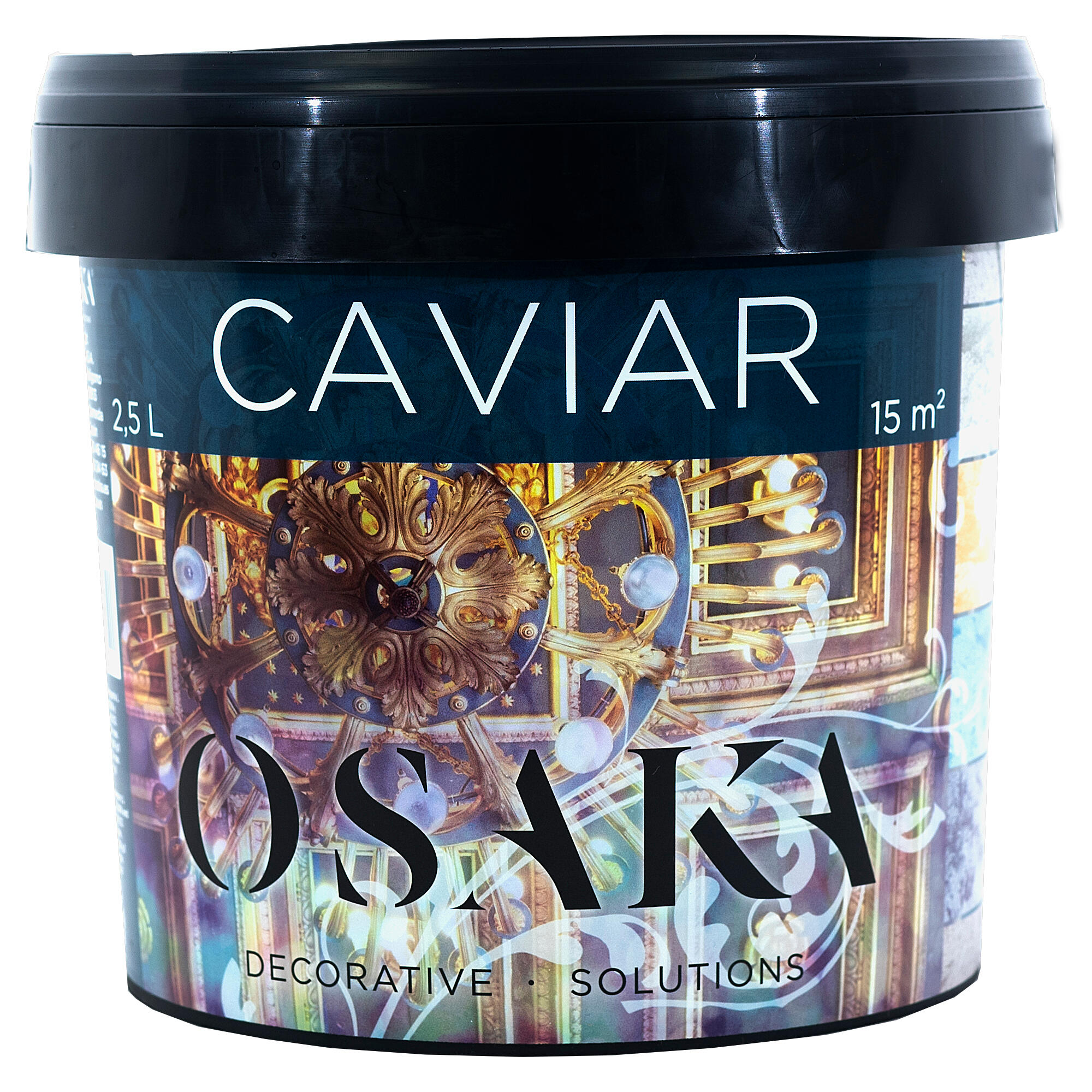 Pintura decorativa con efectos 2 en 1: enlucido y pintura con efecto Caviar OSAKA color blanco 2.5 litros - 2