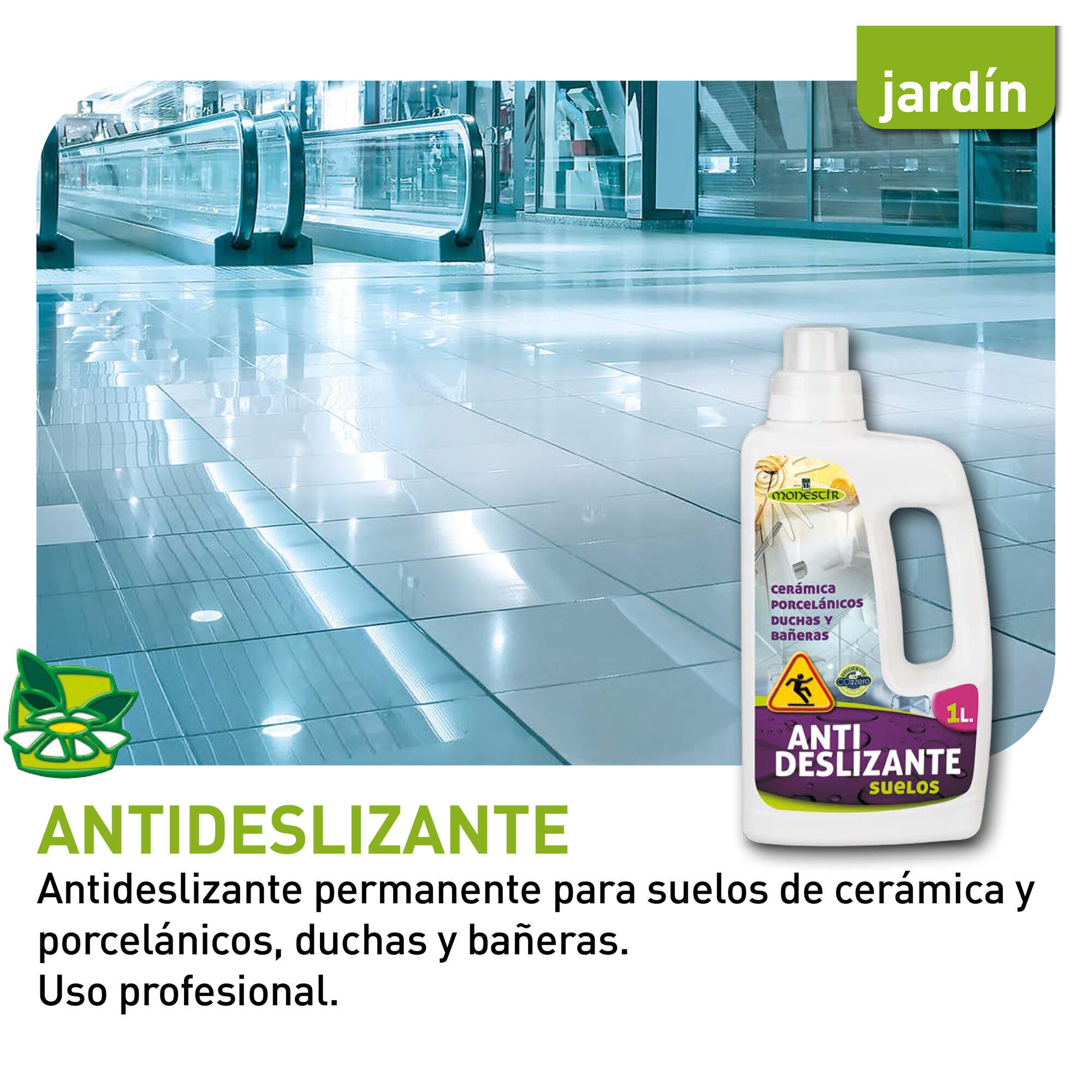 Antideslizante para suelos de cerámica, gres, porcelánoos MONESTIR 1L - 2