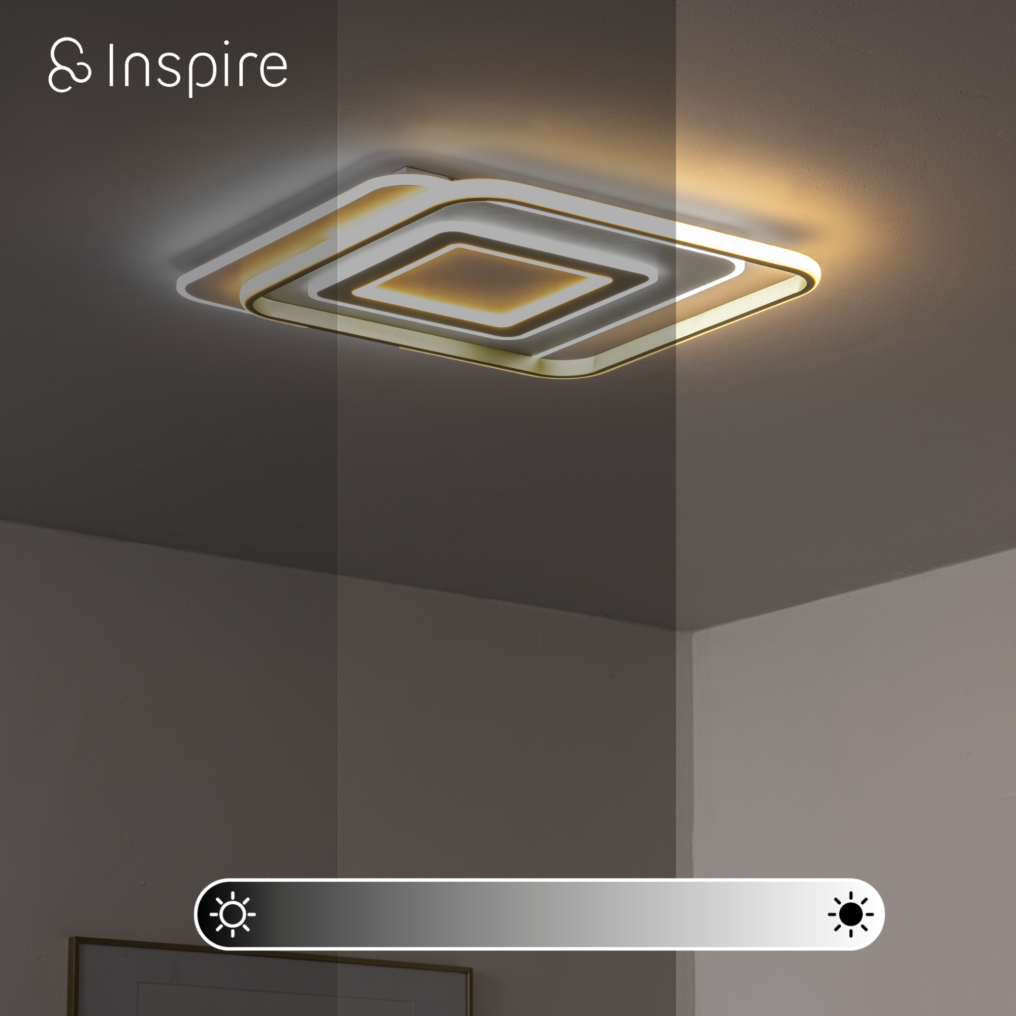 Plafonnier LED Emingo laiton, 13500 lumens, variation de blancs, INSPIRE, L.48cm - 3