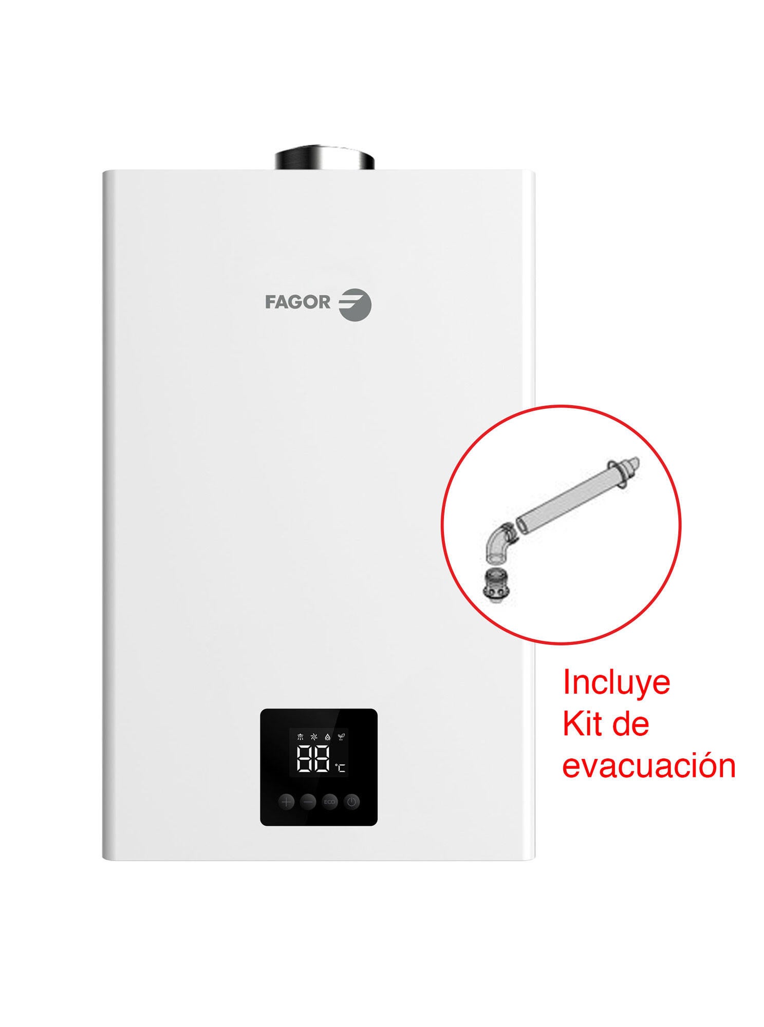 Calentador gas estanco FAGOR FEE-12 NOX gas butano 12L - 4