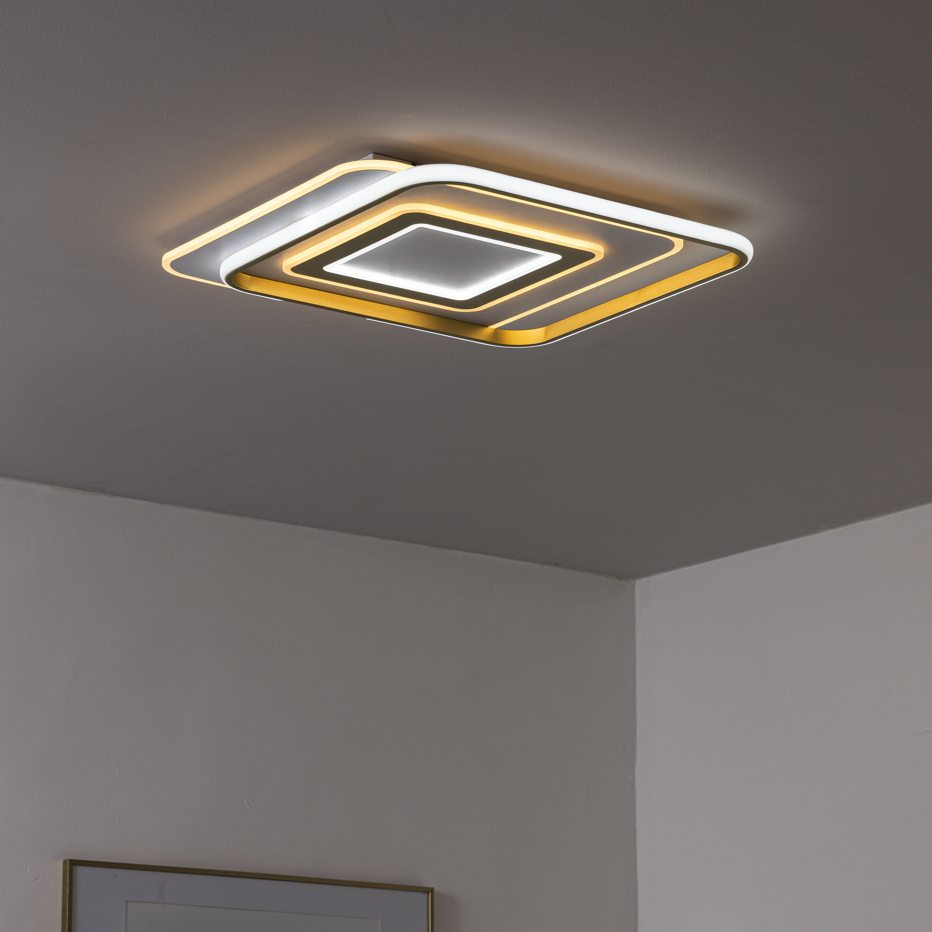 Plafonnier LED Emingo laiton, 13500 lumens, variation de blancs, INSPIRE, L.48cm - 7