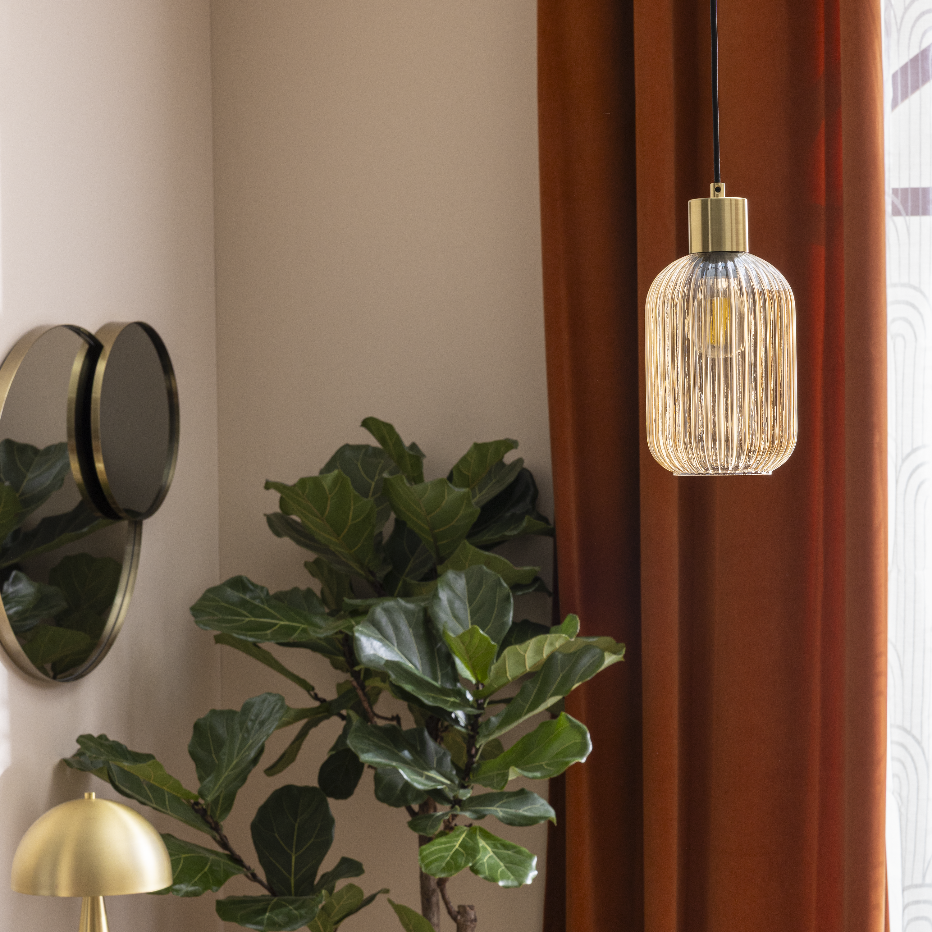 Lampa wisząca Dipsy bursztyn E27 14 cm Inspire - 4