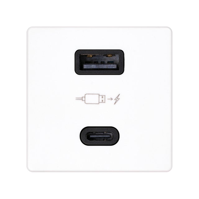 TOMA CARGADOR USB (A+C) SERIE SIMON 27 BLANCO