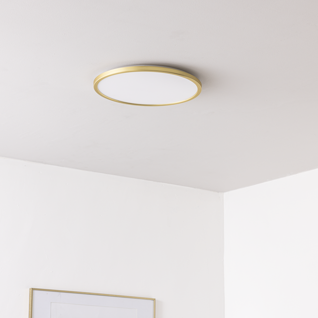 Candeeiro de teto LED dourado Montellano