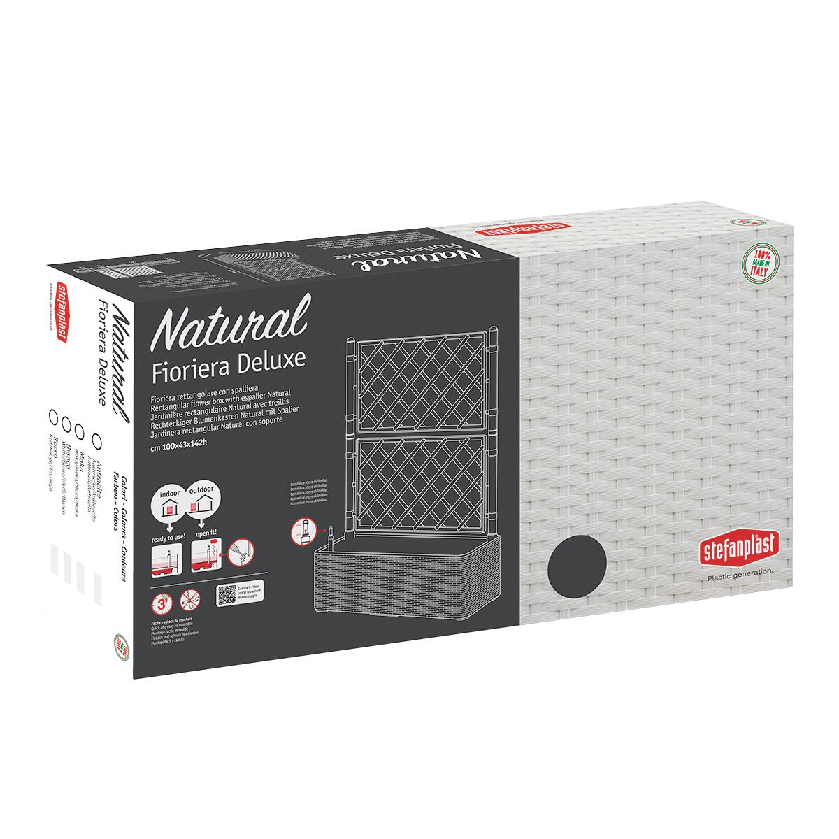 Fioriera con grigliato Deluxe STEFANPLAST in polipropilene antracite H 142 x L 100 x P 43 cm - 5