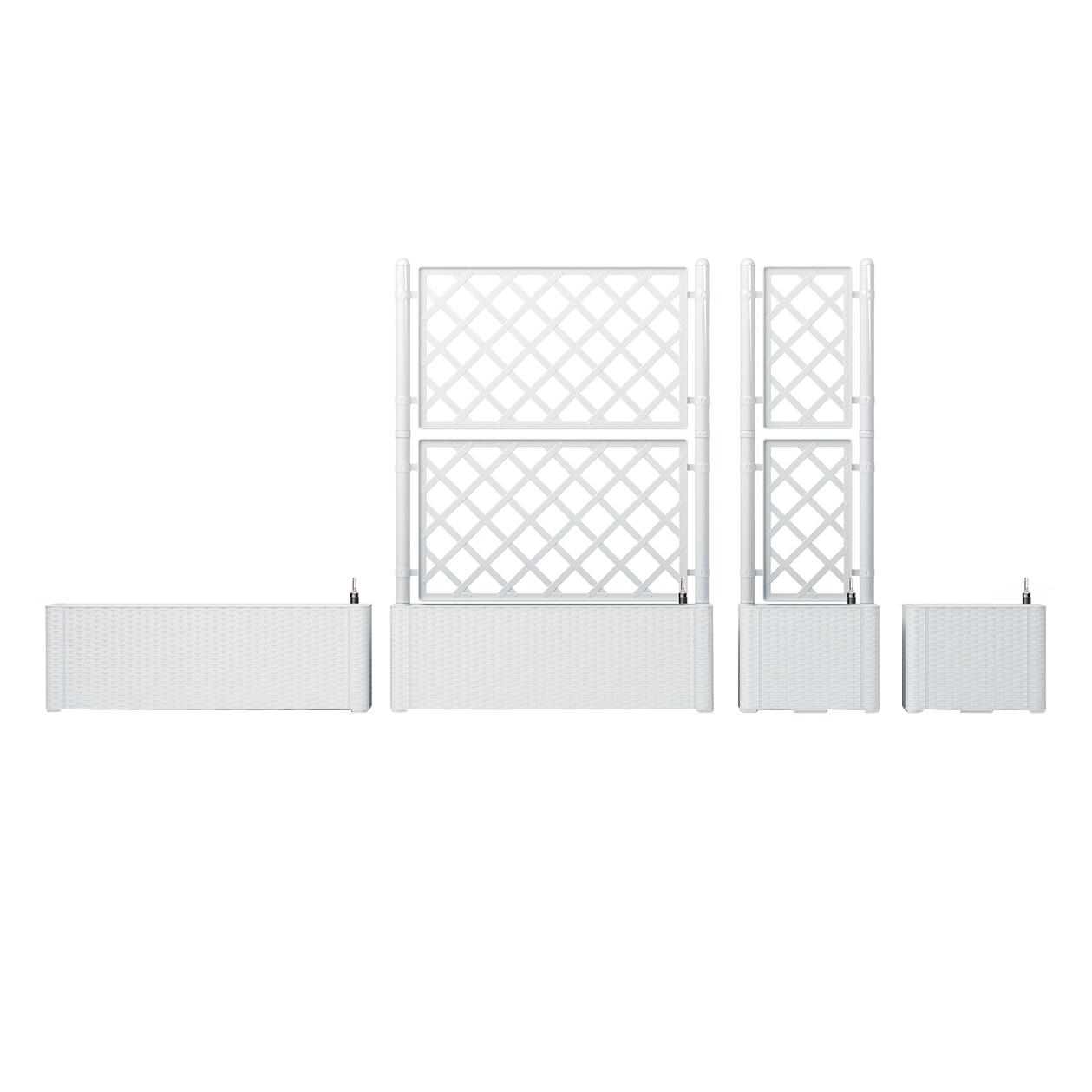 Fioriera con grigliato Deluxe STEFANPLAST in polipropilene bianco H 142 x L 43 x P 43 cm - 6