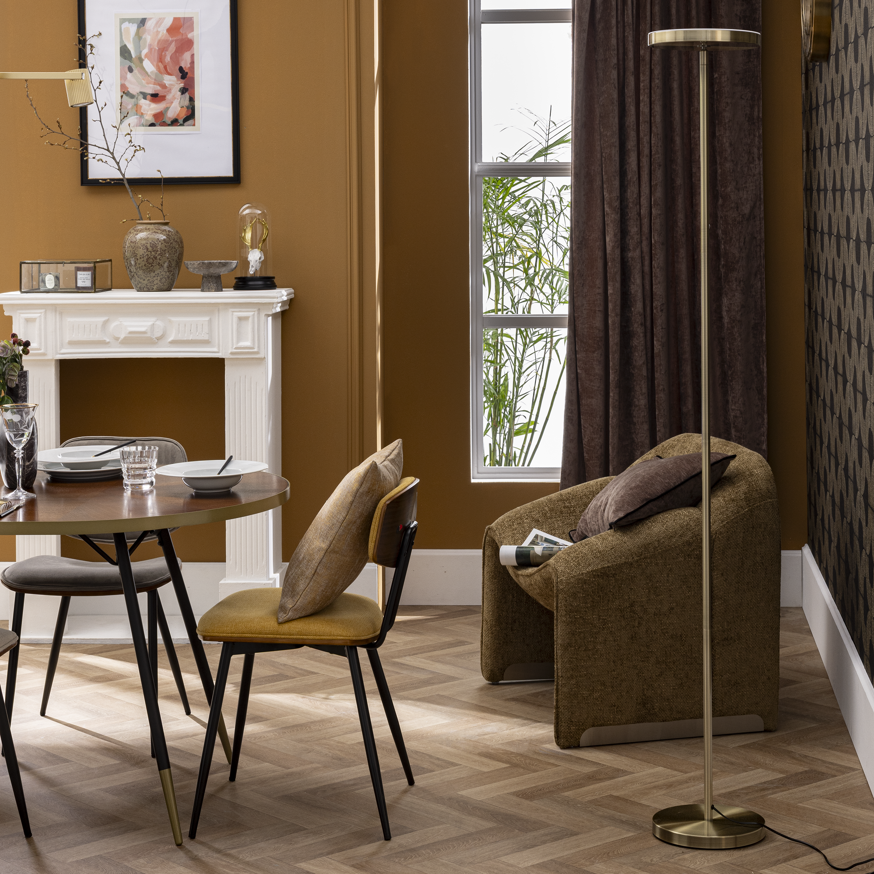 Lampadaire LED Osana avec variateur, acier, doré, H.180 cm INSPIRE - 2