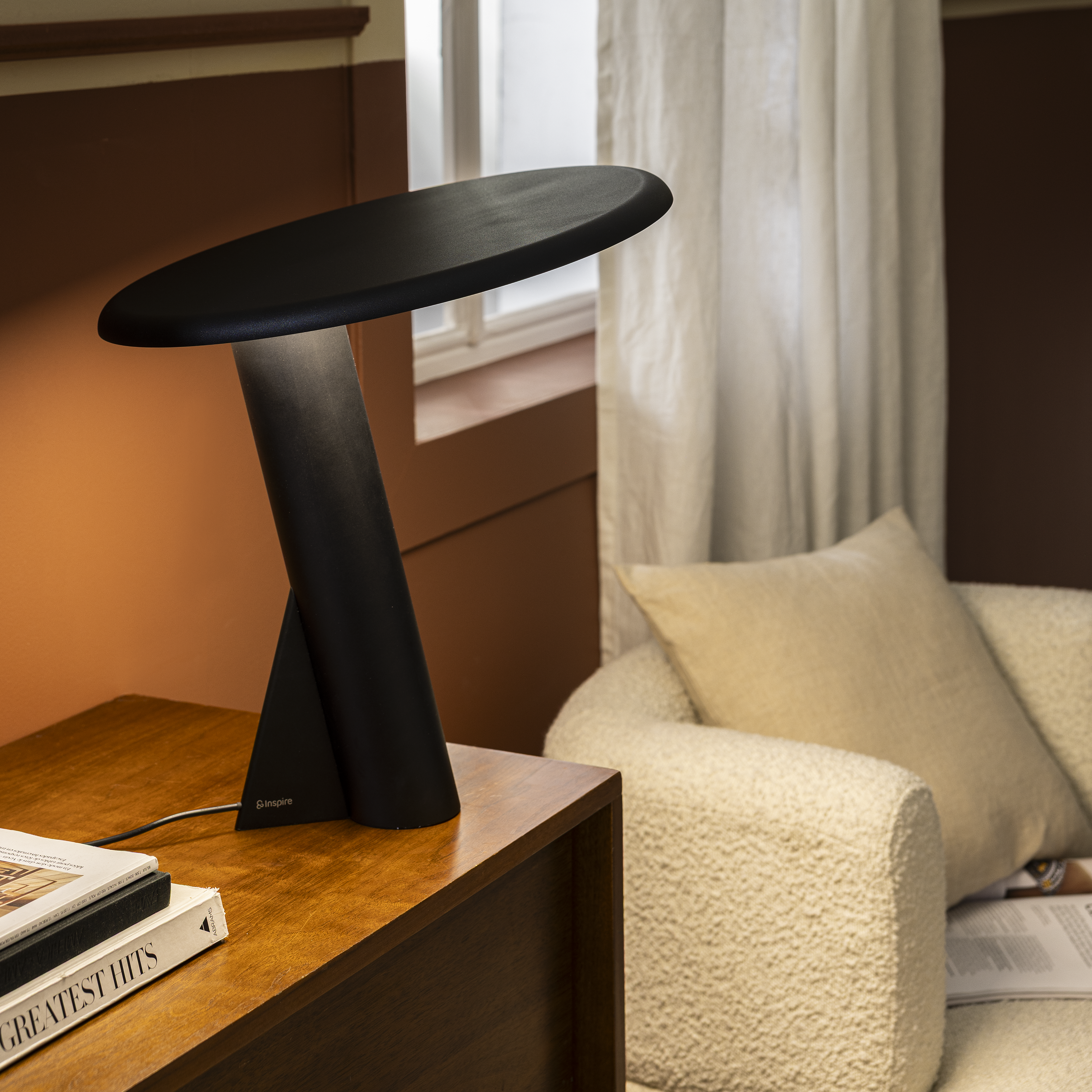 Lampa stołowa Pisano czarna 45 cm LED Inspire