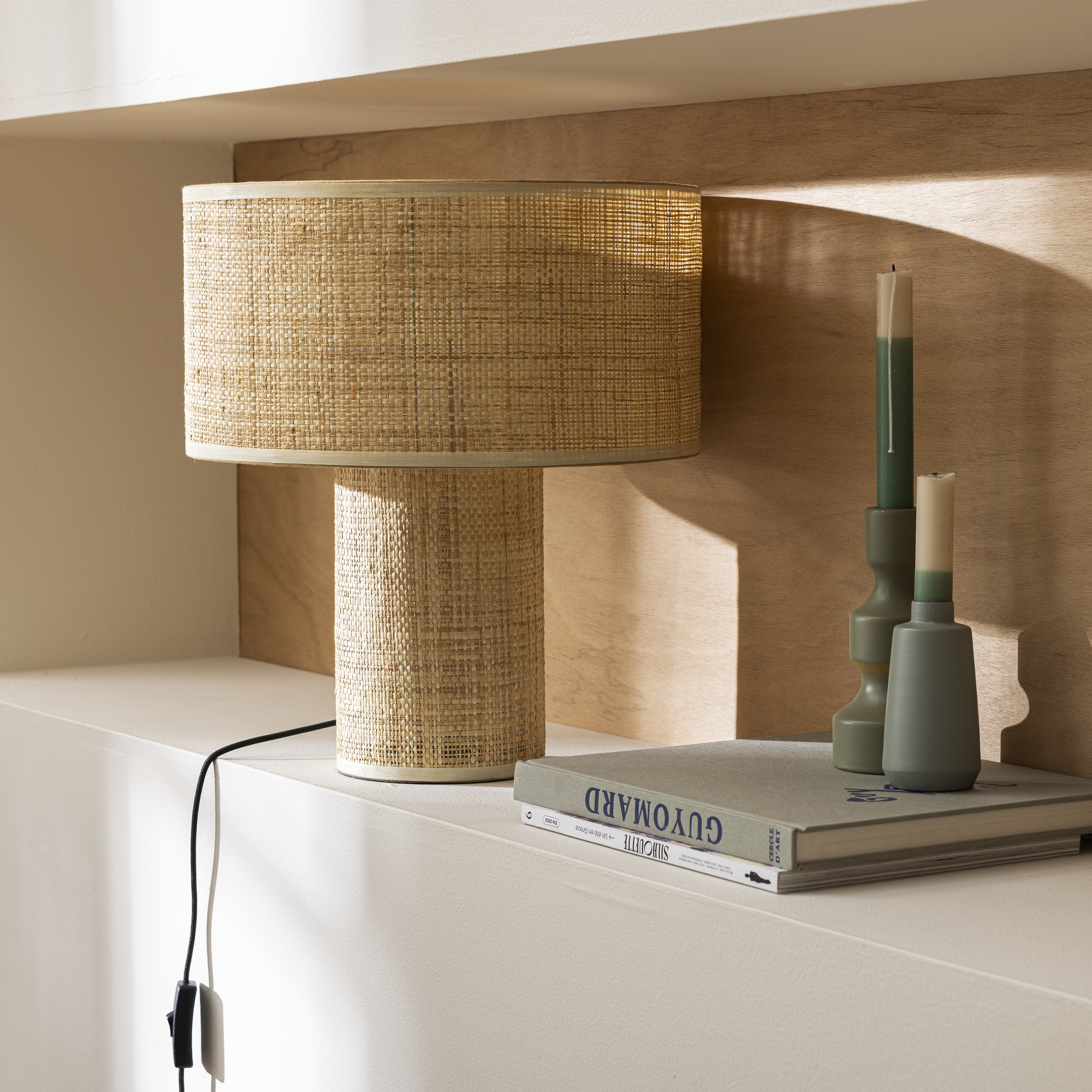 Candeeiro de mesa sem lâmpada E27 d35 35 cm bege Inspire Rafia - 3