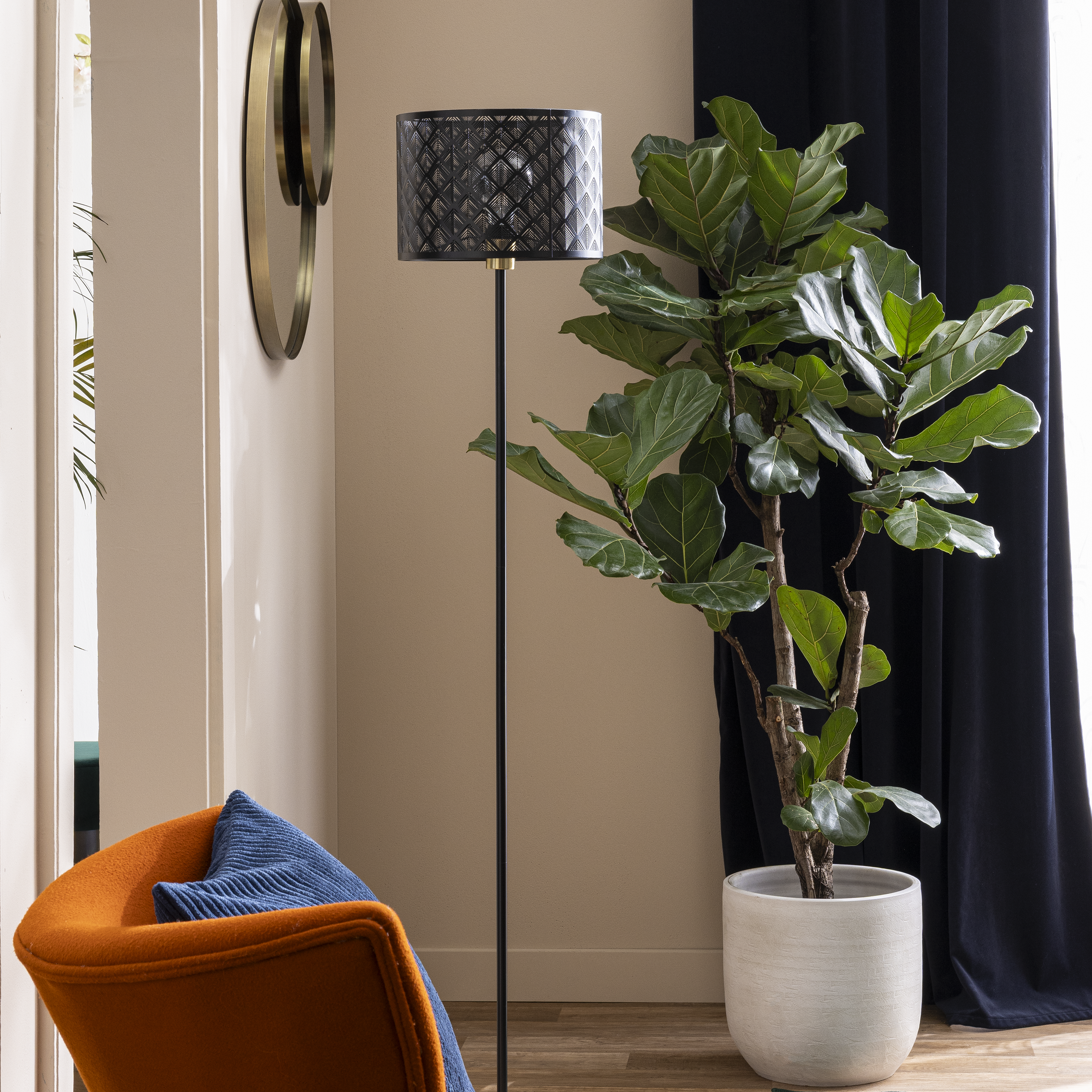 Lampa podłogowa Galati czarna E27 Inspire - 5