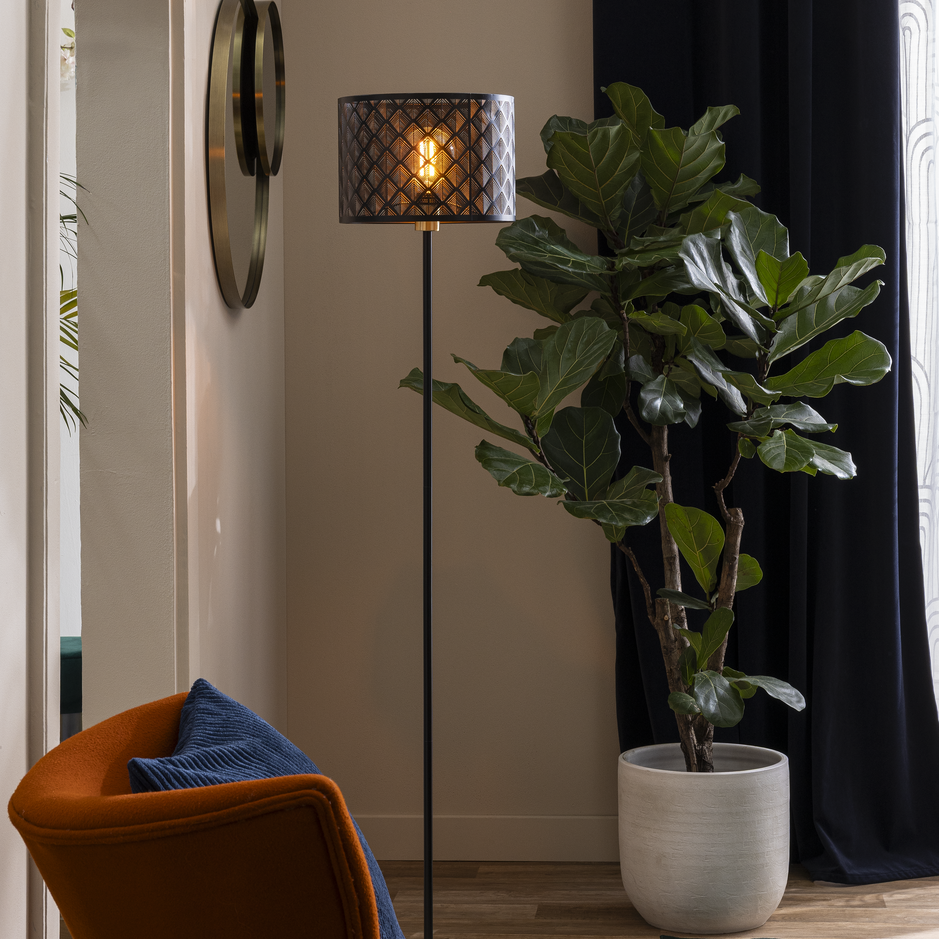 Lampa podłogowa Galati czarna E27 Inspire - 4