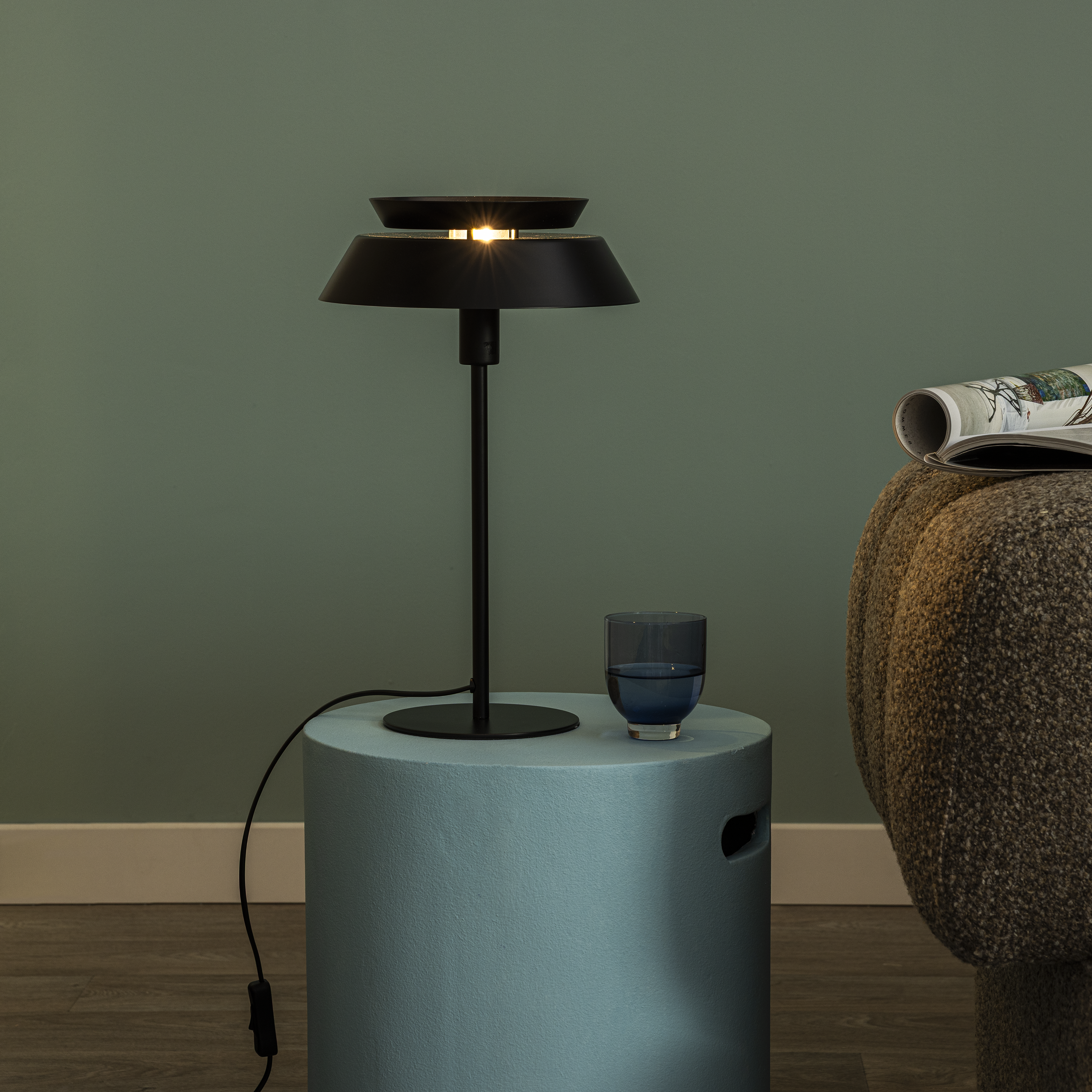 Lampa stołowa Dulcie czarna E14 40 cm Inspire