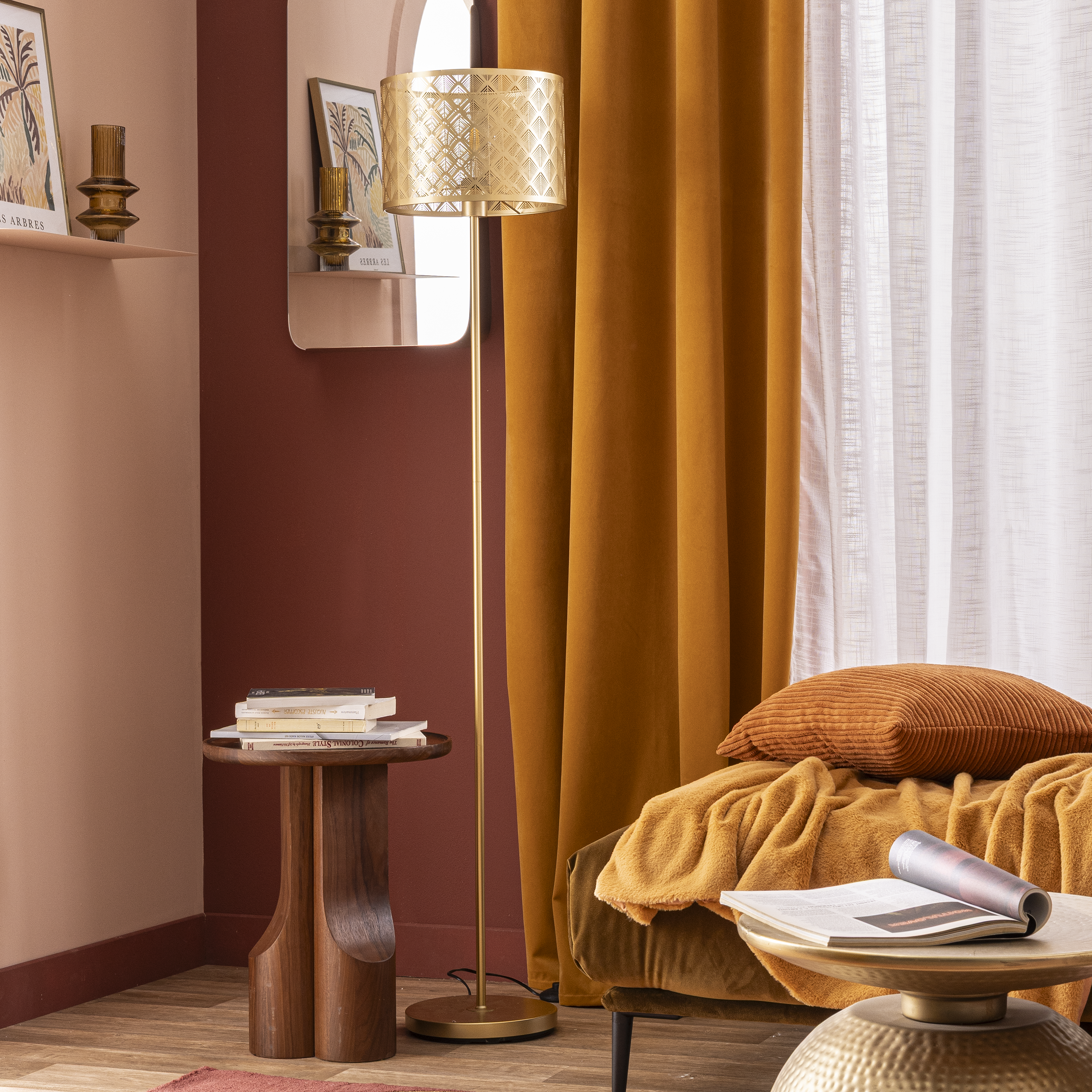 Lampadaire Galati, acier, doré,  H.157 cm INSPIRE, E27 - 2