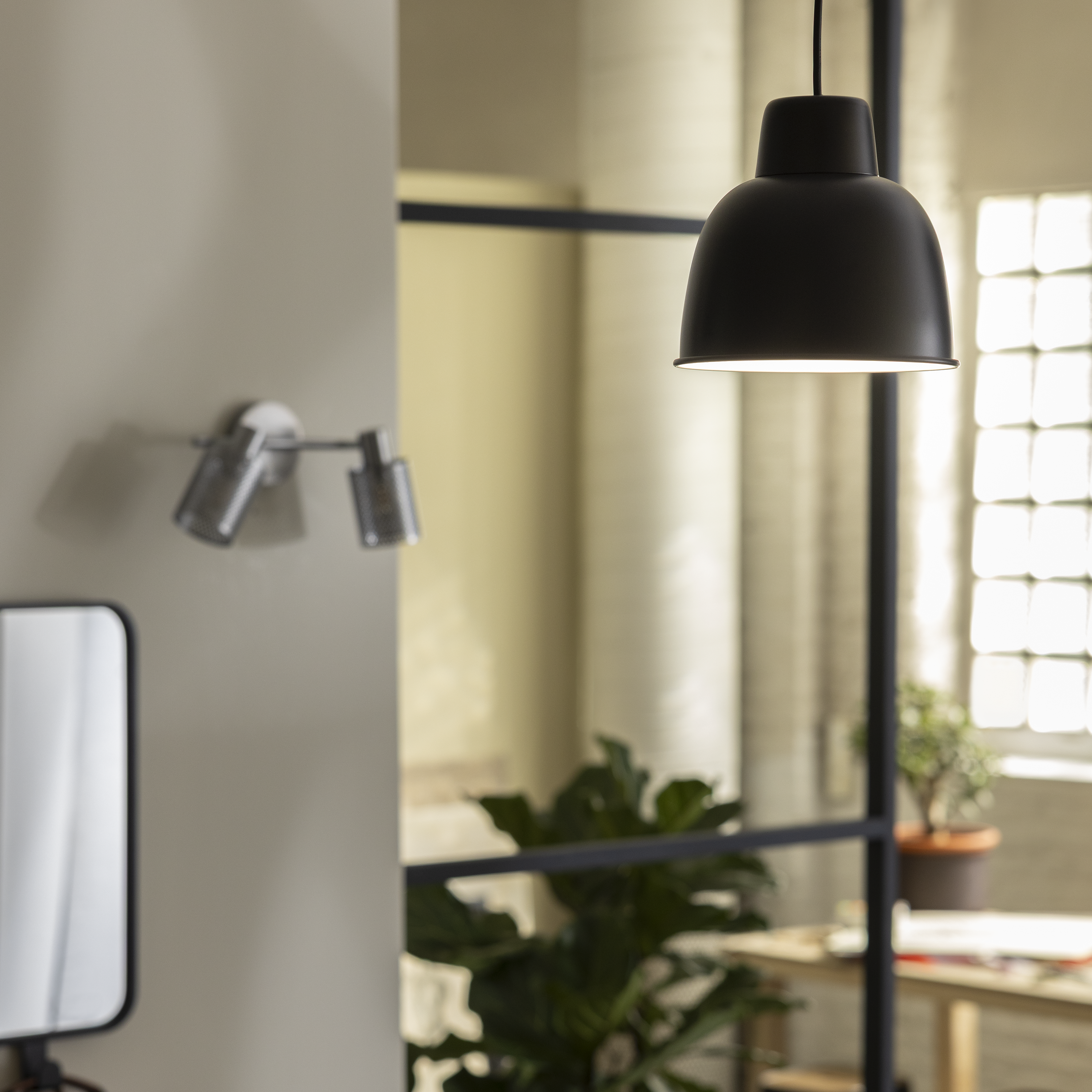 Candeeiro de teto suspenso INSPIRE MELGA E27 D18.5CM METAL PRETO MATE - 4