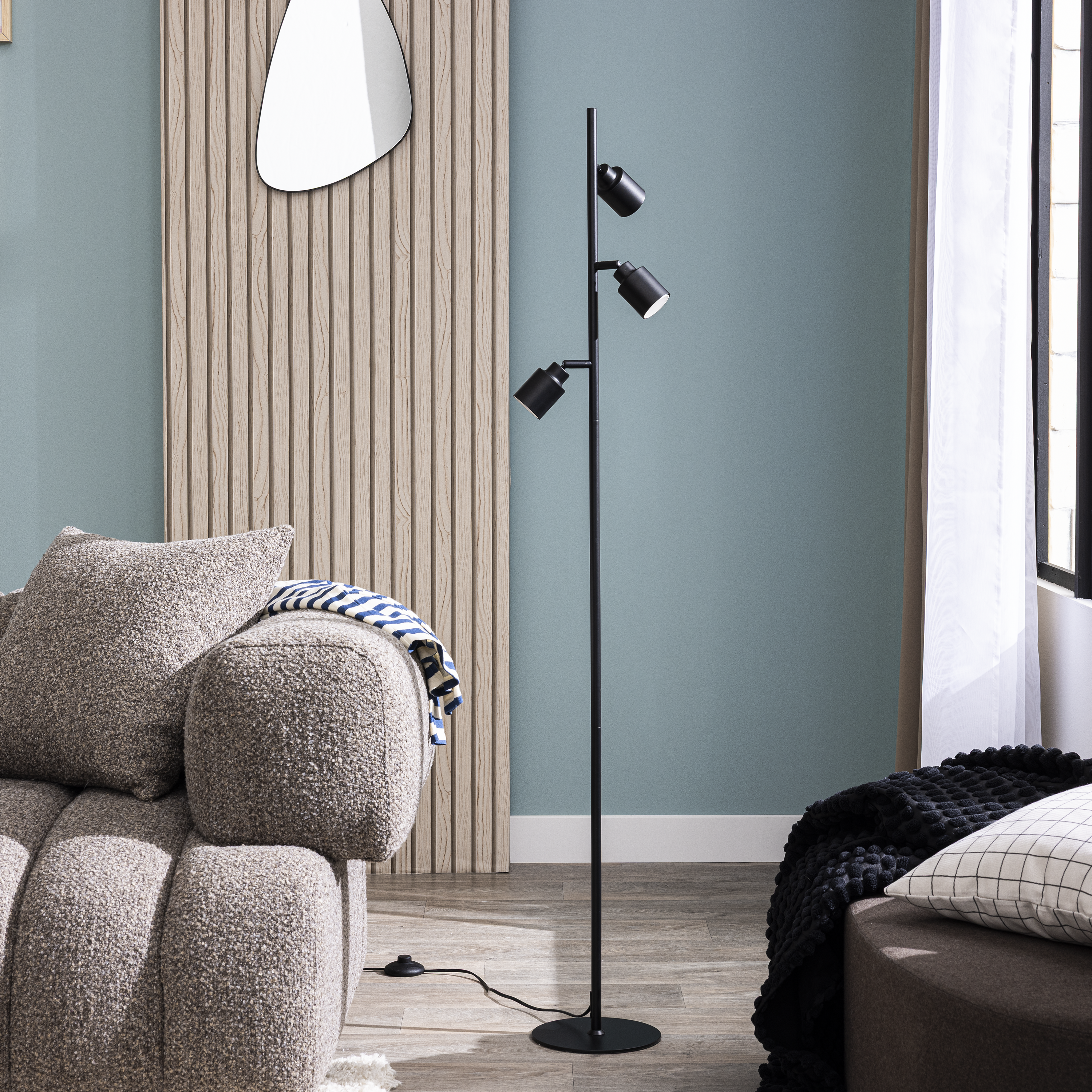 Lampa podłogowa Tekla czarna 3 x GU10 Inspire - 4