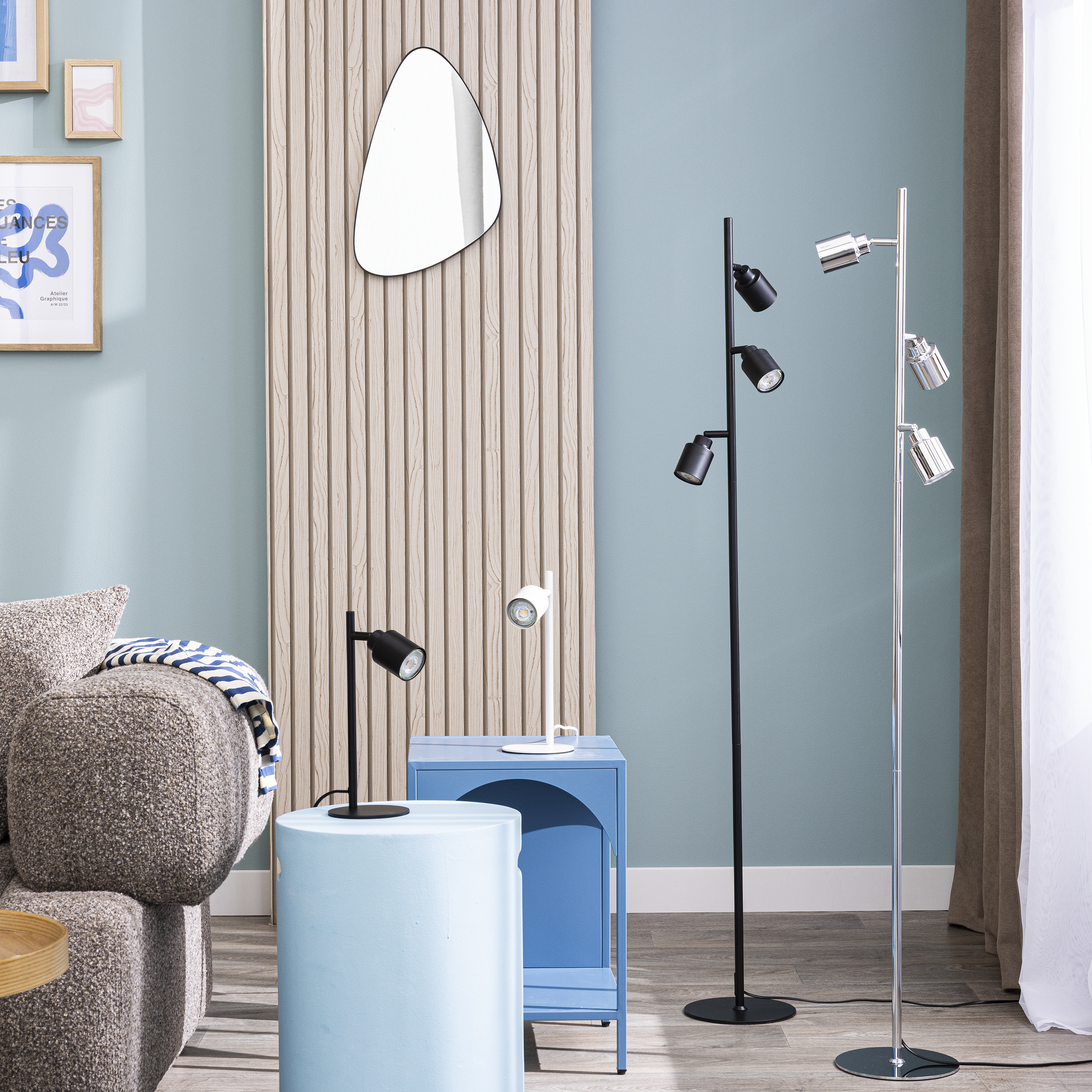 Lampa podłogowa Tekla chrom 3 x GU10 Inspire - 15