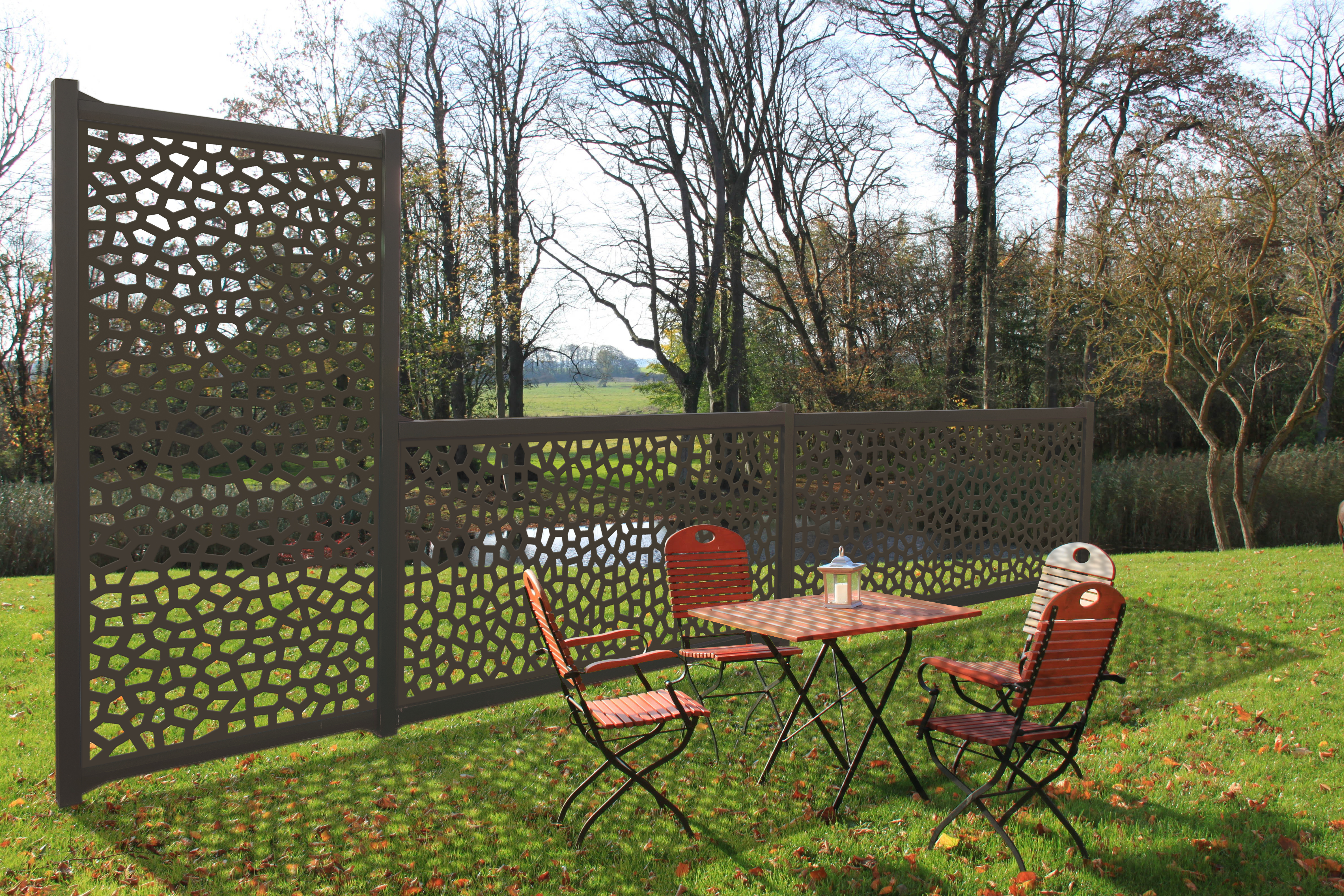 Tavolino TAYLOR in alluminio ruggine, pieghevole | Konte Design