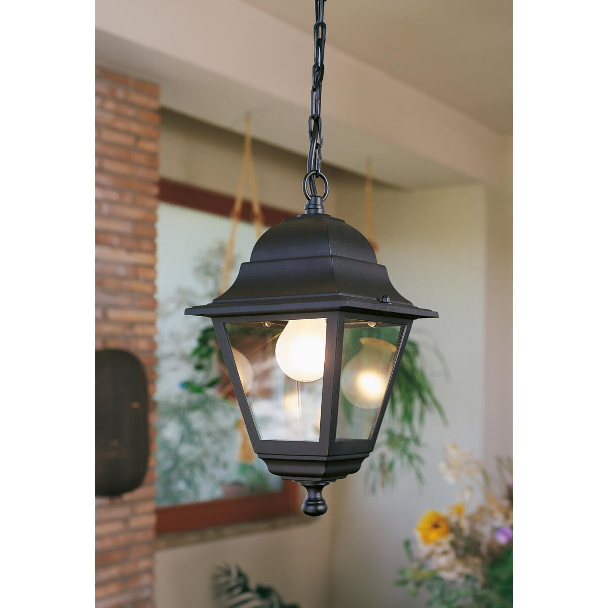Lampadario Moderno Old nero paralume trasparente E27 SOVIL - 2