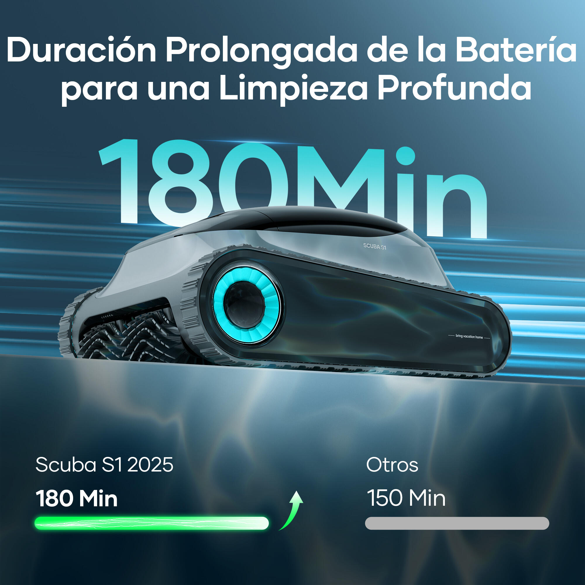 Robot limpiafondos AIPER Scuba S1 2026 para fondo y pared con autonomía de 180 min - 9