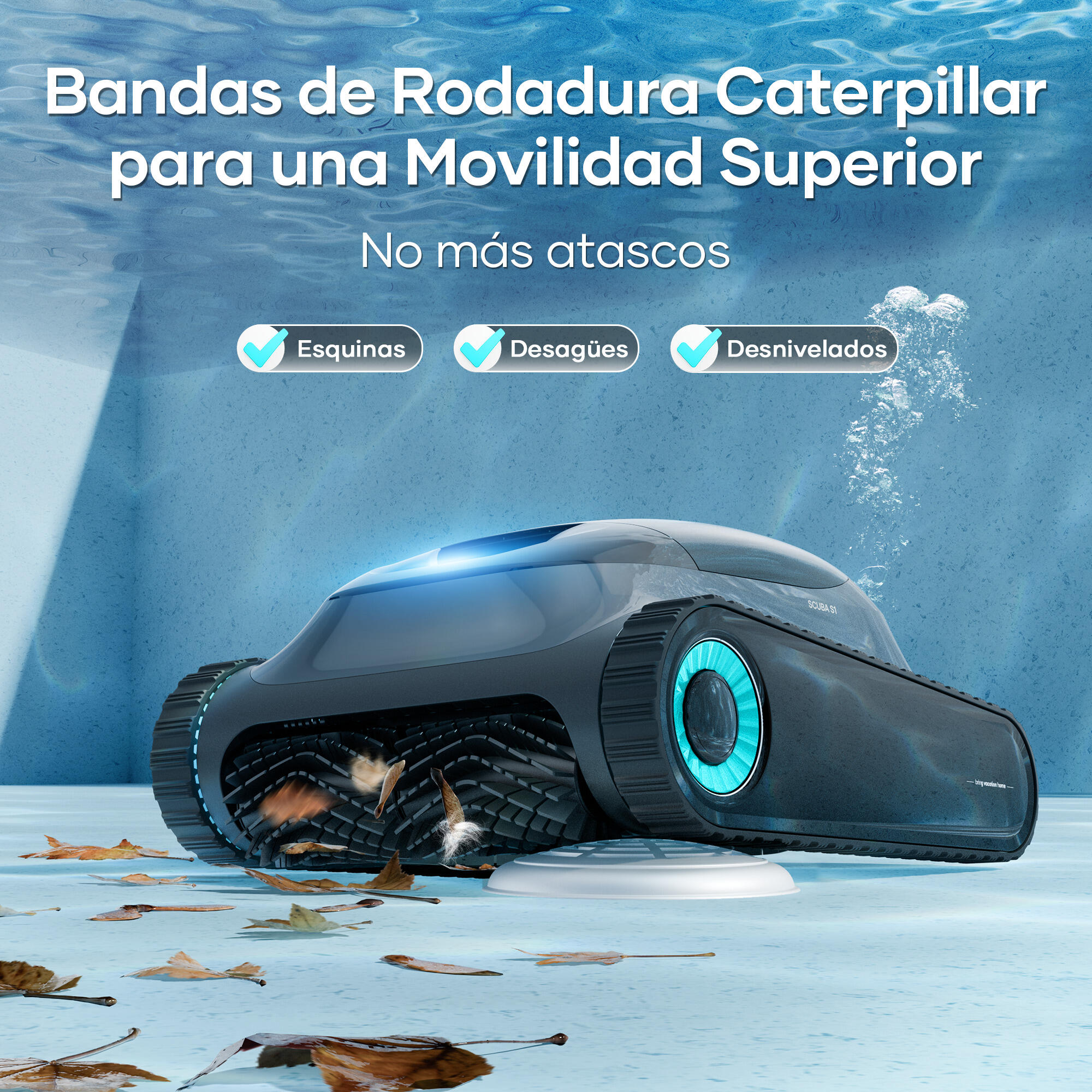 Robot limpiafondos AIPER Scuba S1 2026 para fondo y pared con autonomía de 180 min - 7