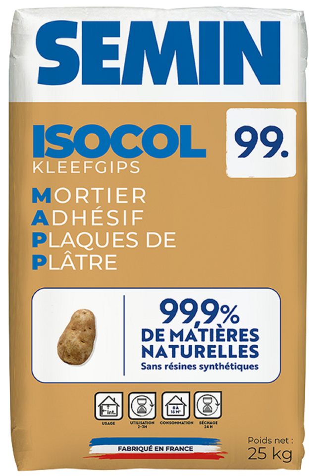 Mortier adhésif ISOCOL 99 SEMIN, 25 Kg