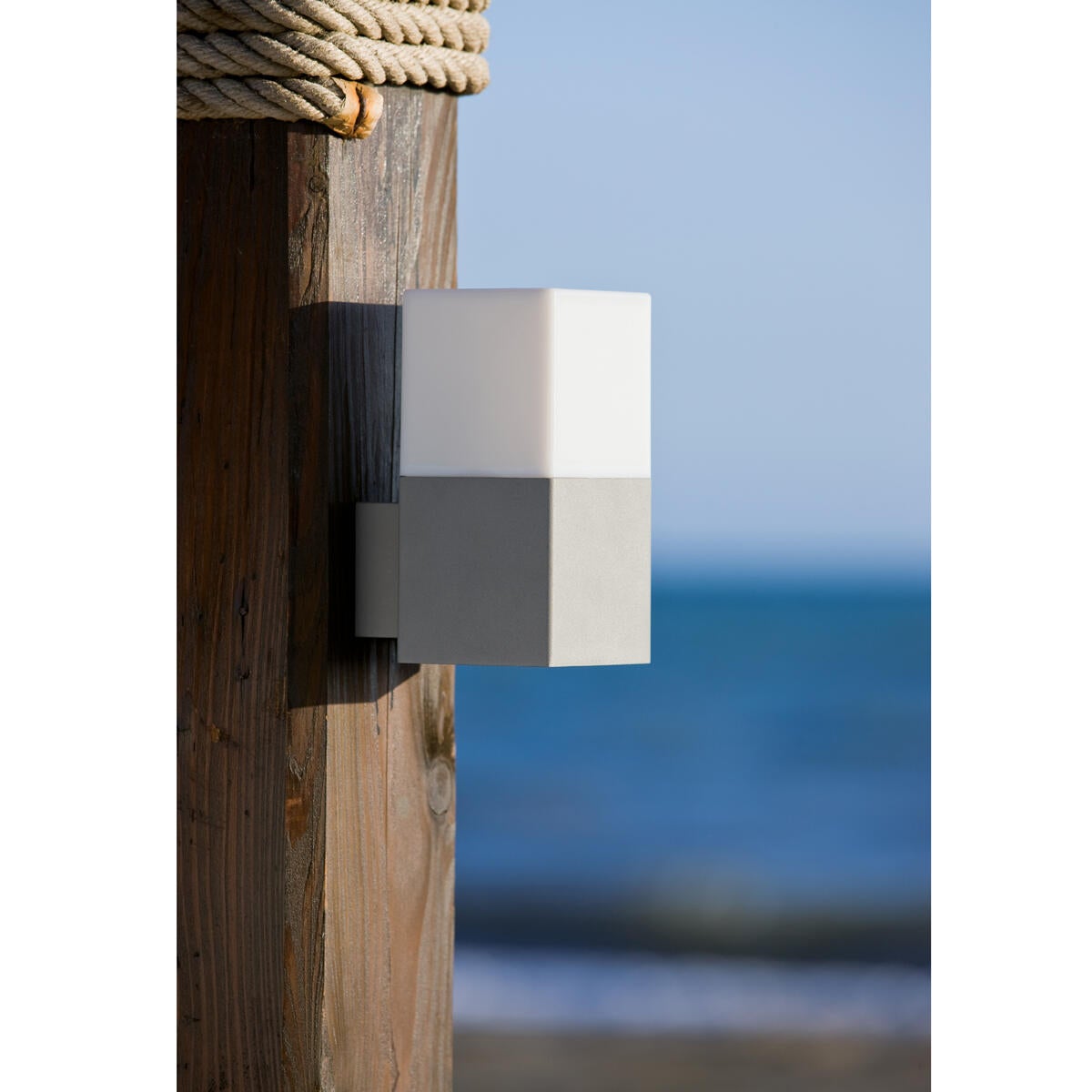 Applique LED moderno da esterno Kube grigio IP54, luce bianco naturale 630 lumen, SOVIL - 2
