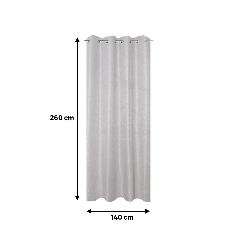Cortina  ollaos Dario  INSPIRE liso gris de 140x260cm - 2