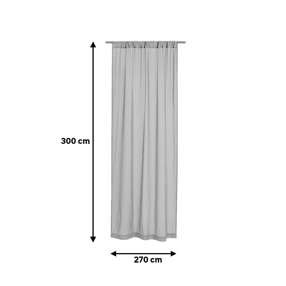 Cortinado fita e/ou presilha Taylor 300x270cm cinza - 8